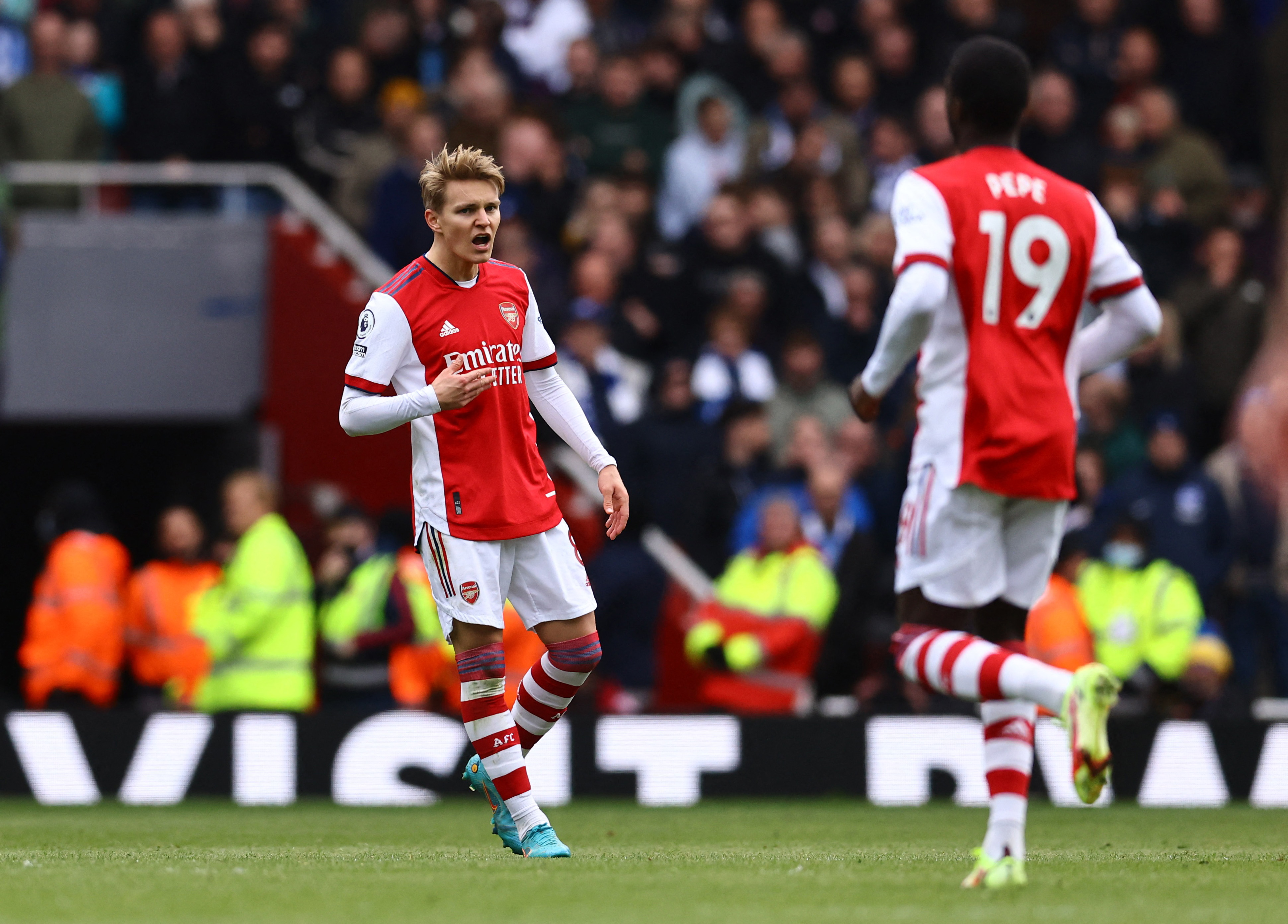 Arsenal 1-2 Brighton: Martin Odegaard consolation not enough as Gunners’ top-four hopes take another huge hit