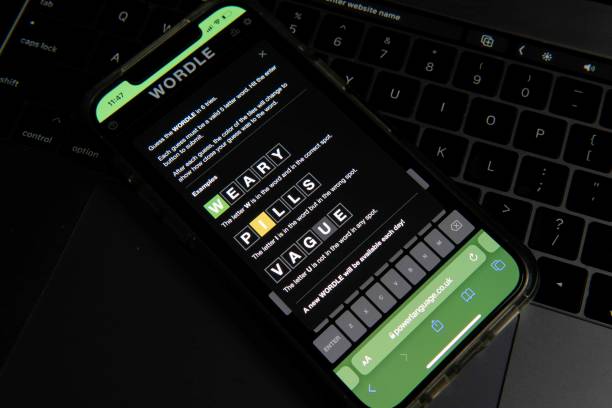  the word game Wordle is shown on a mobile phone 