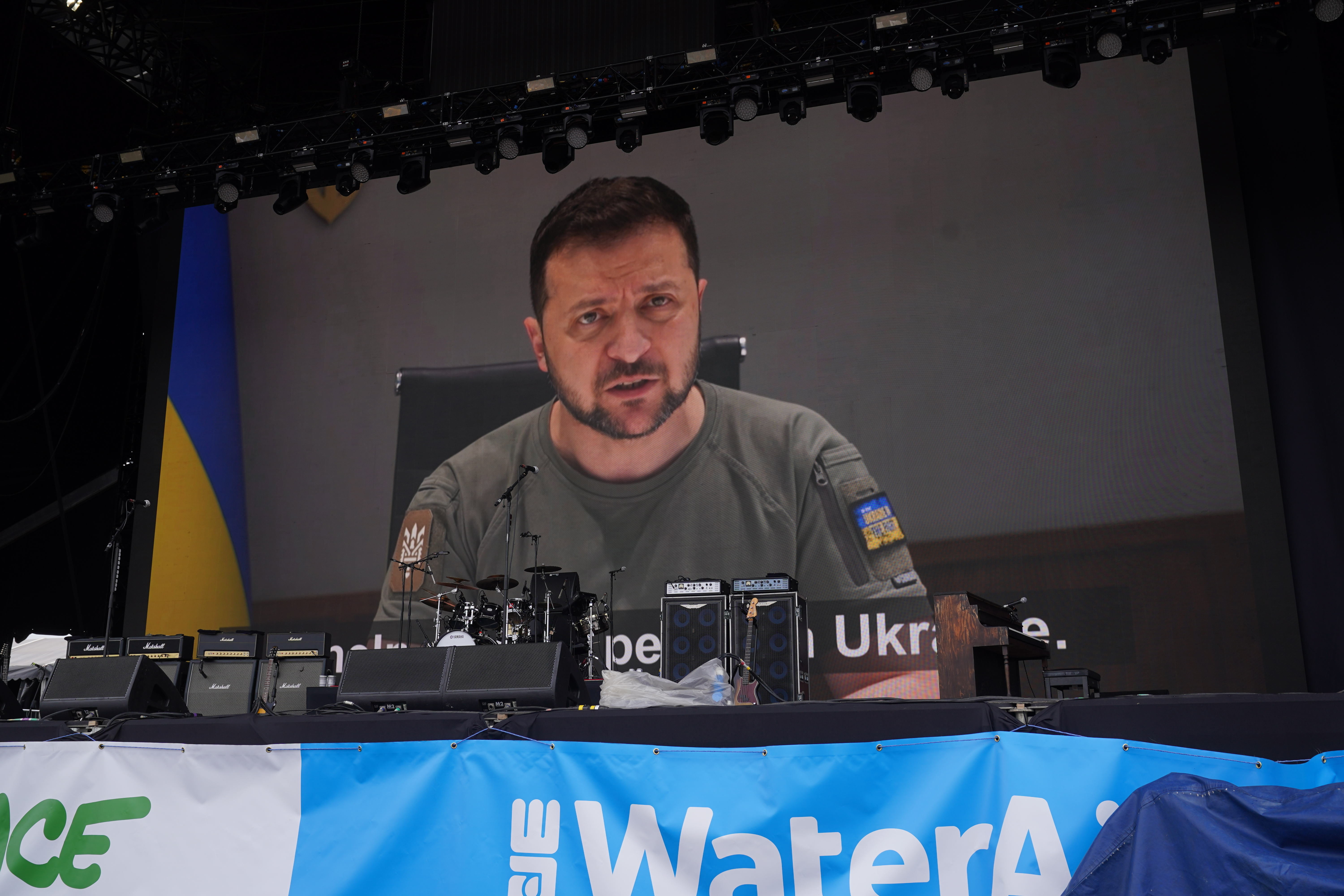 Zelensky calls Glastonbury ‘greatest concentration of freedom’ in video address
