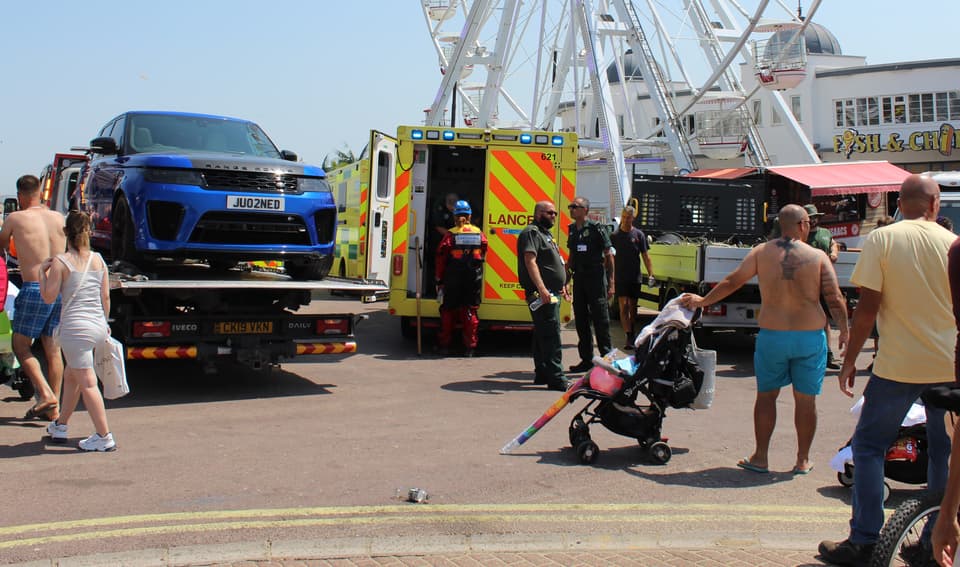 Five people were treated at the scene