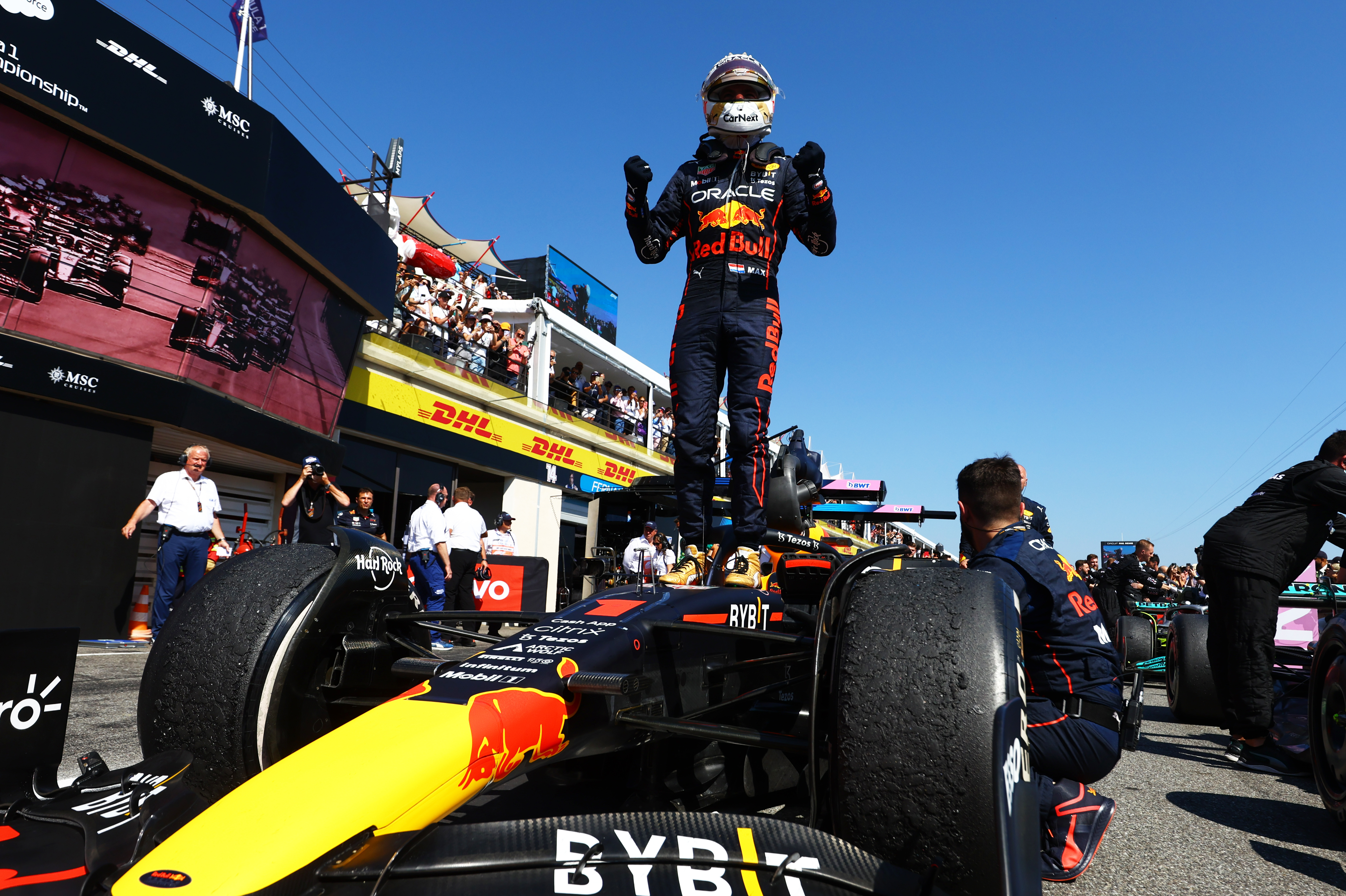 F1: Max Verstappen cruises to French Grand Prix victory ahead of Lewis Hamilton after Charles Leclerc crash