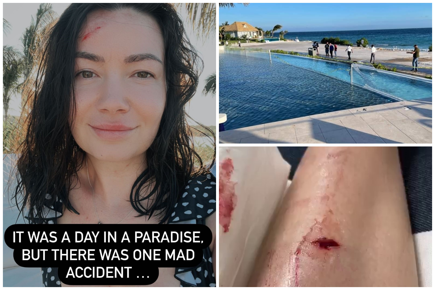 Couple’s honeymoon horror as infinity pool glass wall gives way