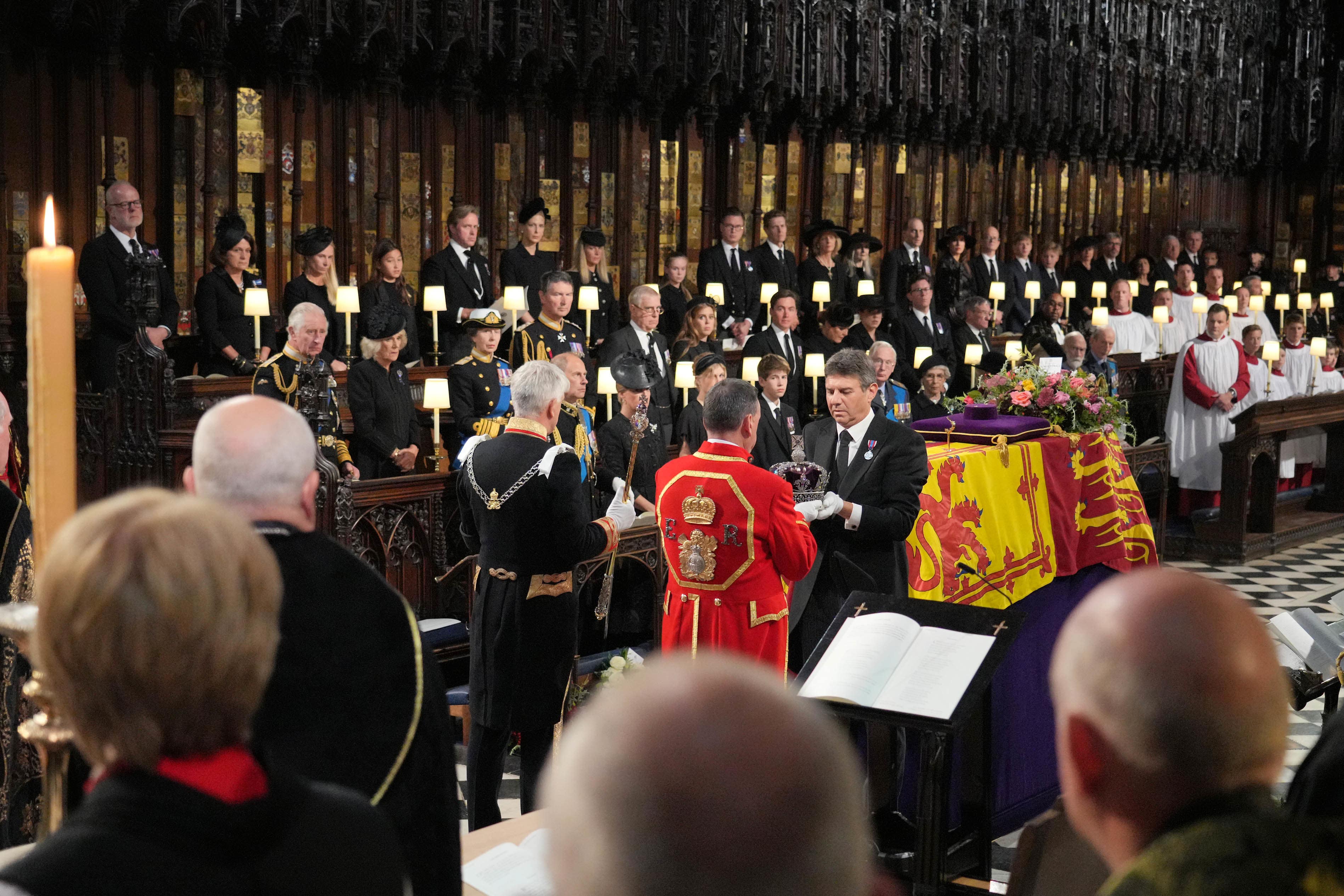 Who are the other royal family members who attended the Queen’s funeral?