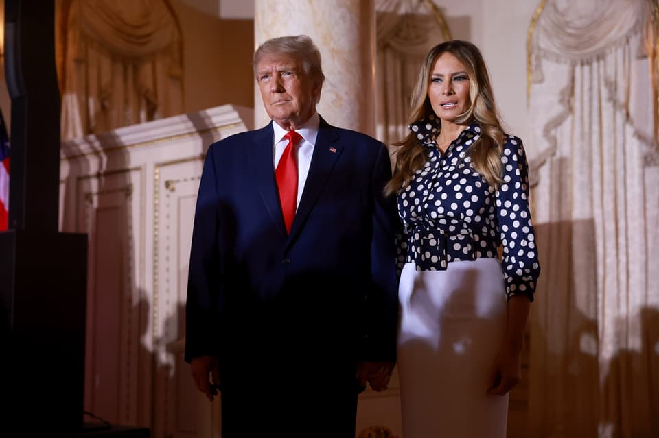 *** BESTPIX *** Former U.S. President Donald Trump Makes An Announcement At His Florida Home