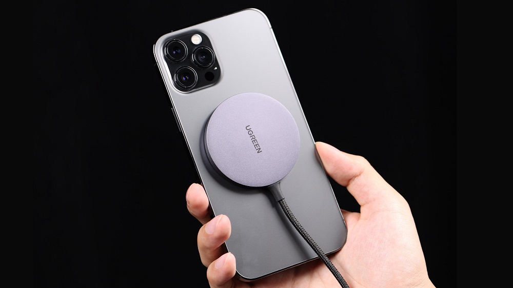iPhone with MagSafe charger