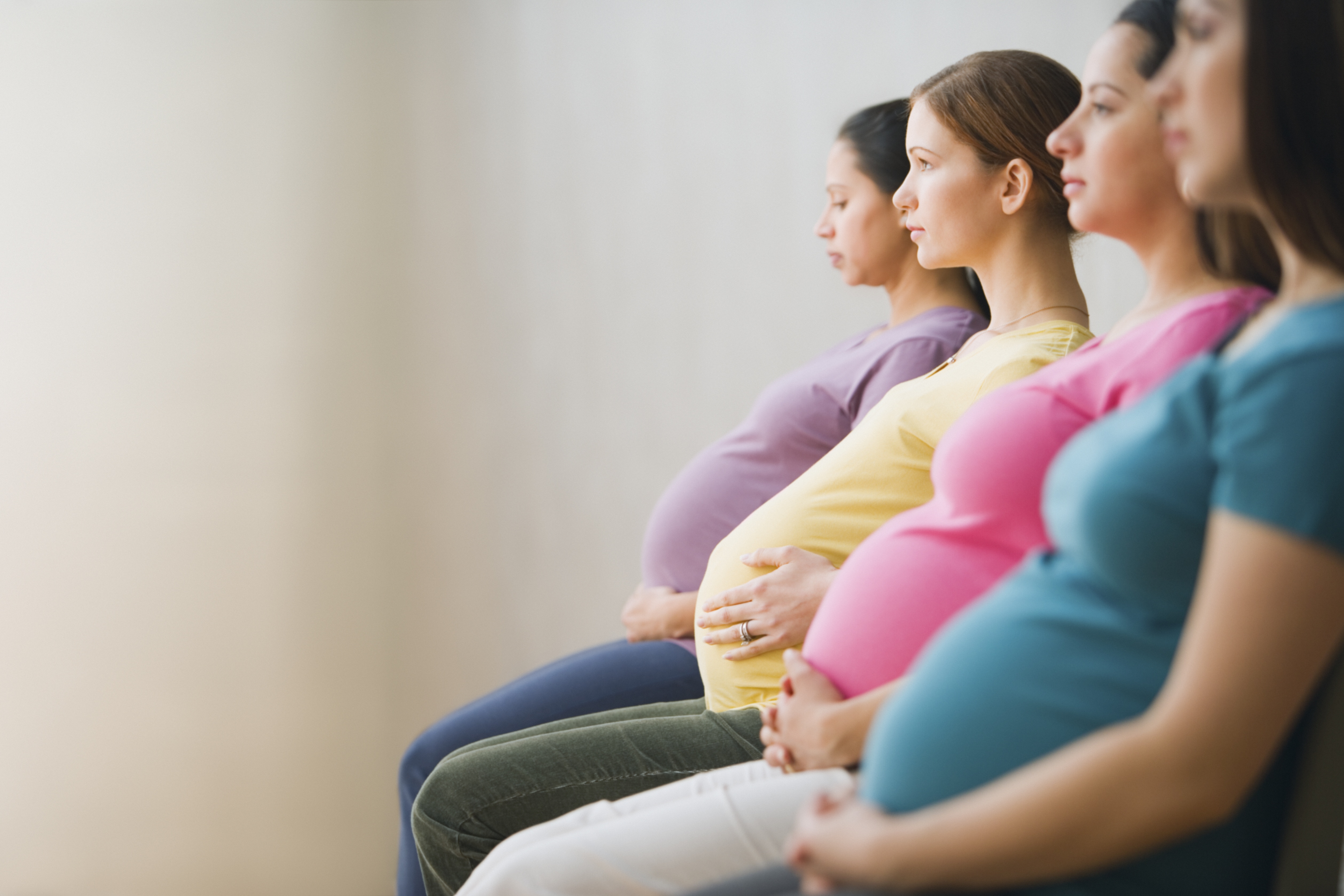 Group of pregnant women in waiting room