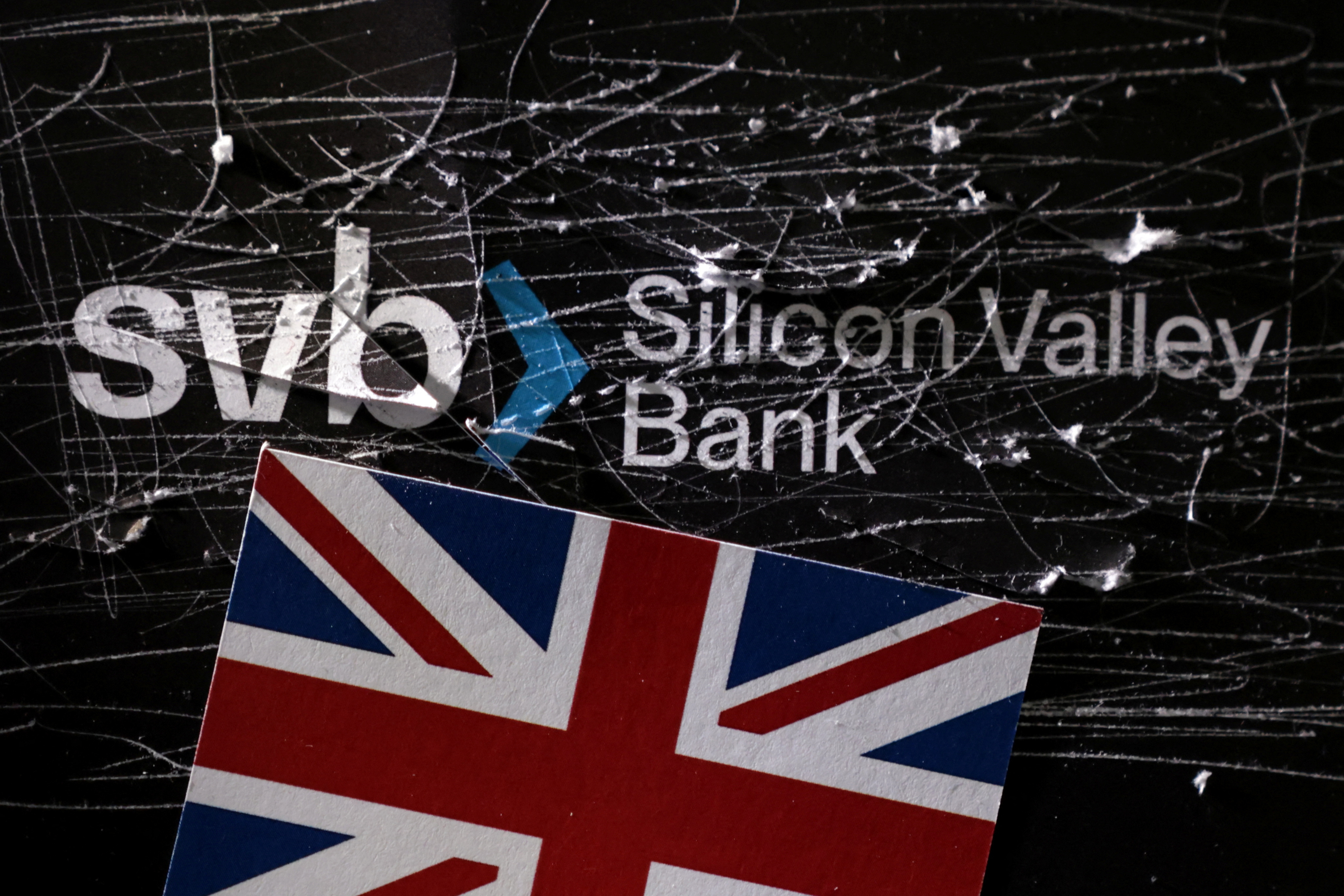 SVB (Silicon Valley Bank) logo and UK flag