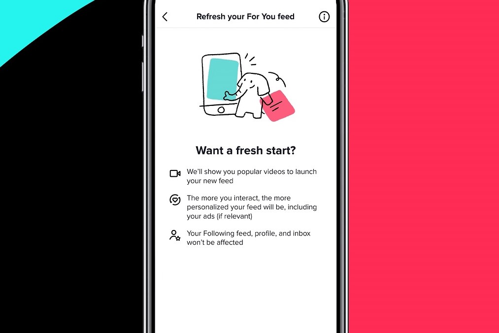 The change lets users reset their For You feed to see things as a new user.