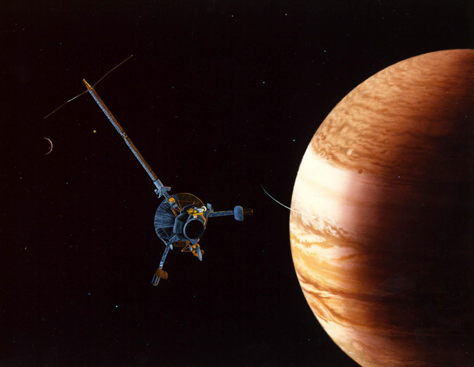 Undated computer generated photo from NASA of Galileo's arrival at Jupiter
