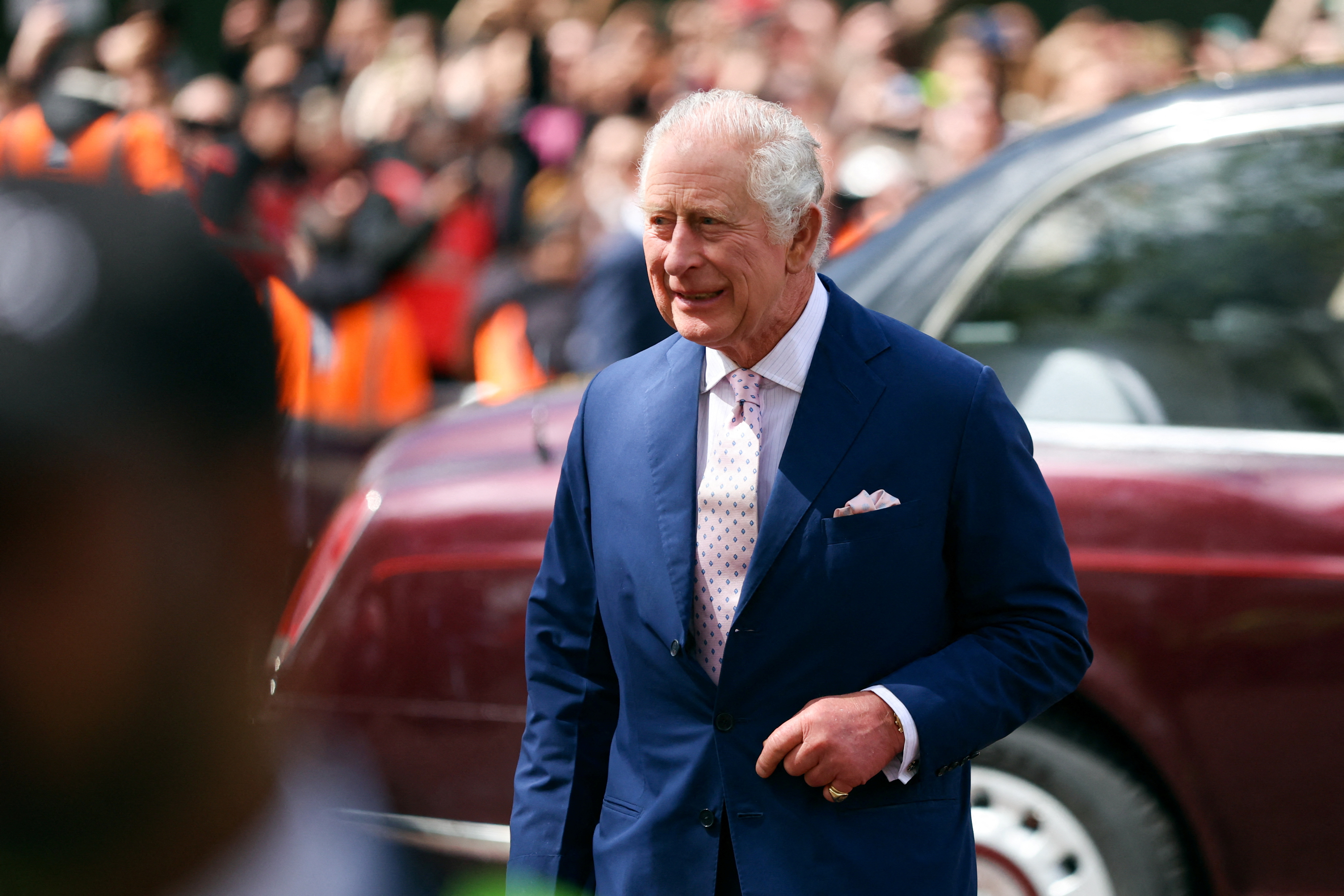 A walkabout on the Mall ahead of the coronation of Britain's King Charles and Camilla, Queen Consort, in London
