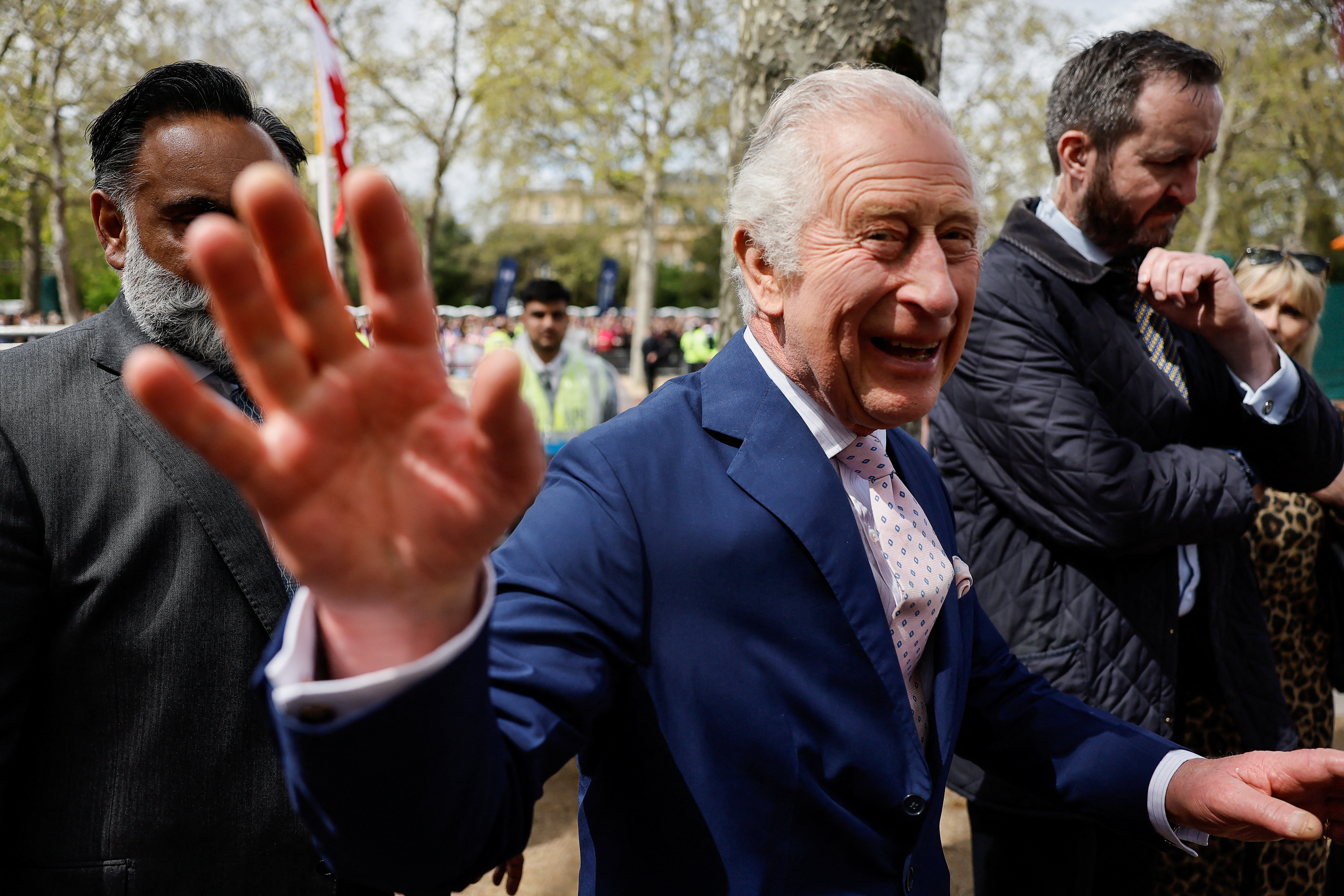 A walkabout on the Mall ahead of the coronation of Britain's King Charles and Camilla, Queen Consort, in London