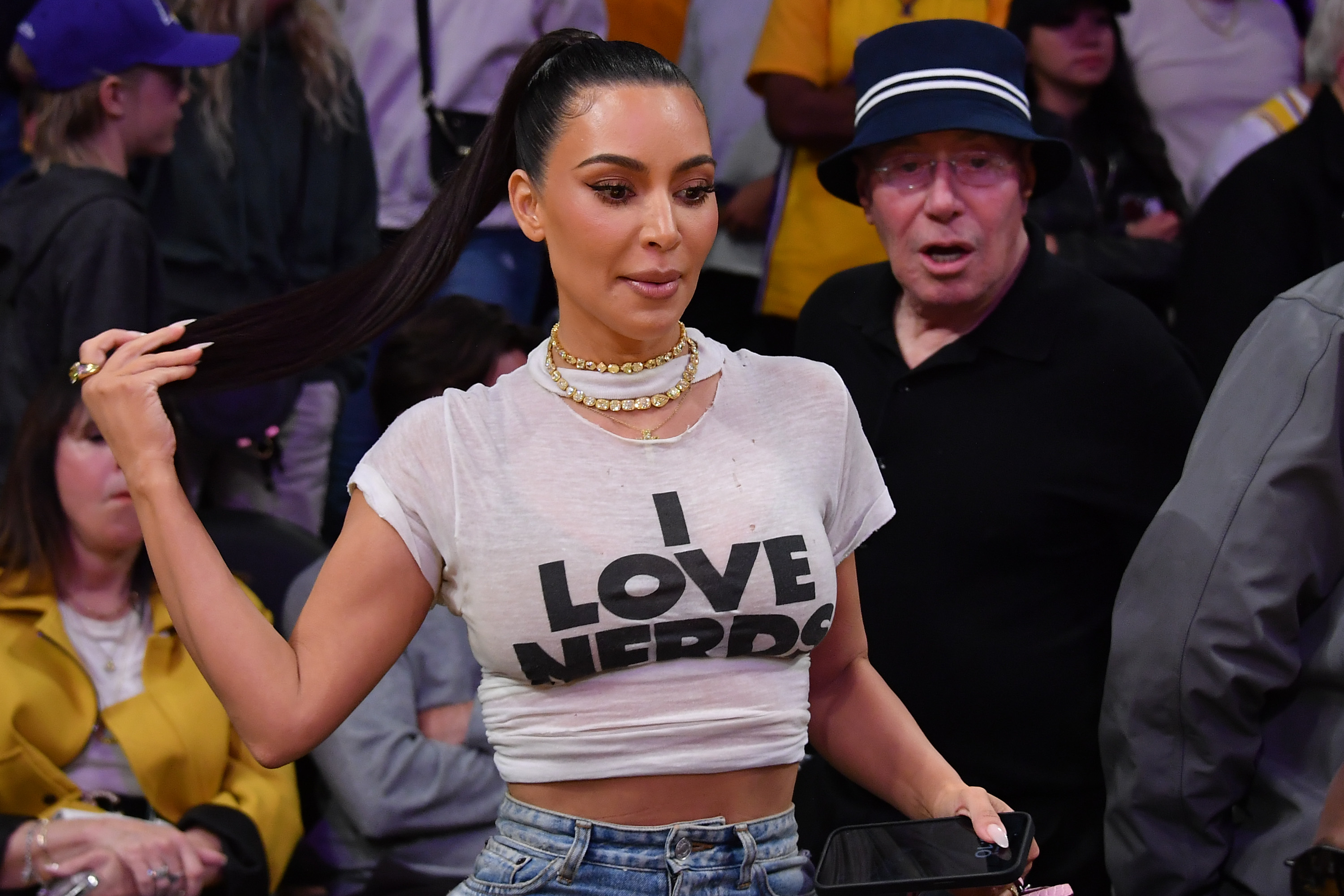 Celebrities At The Los Angeles Lakers Game