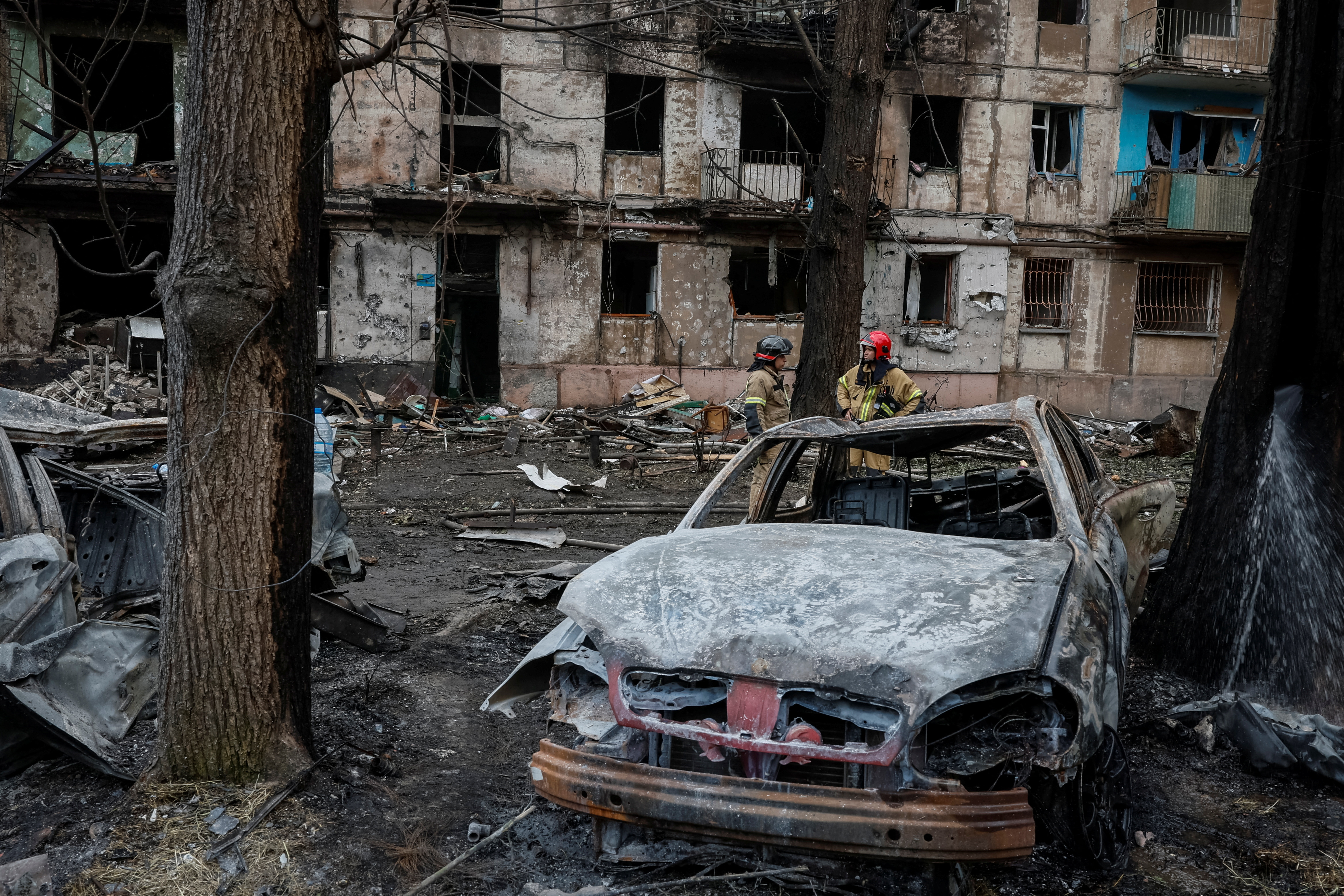 Aftermath of a Russian missile strike, in Kryvyi Rih