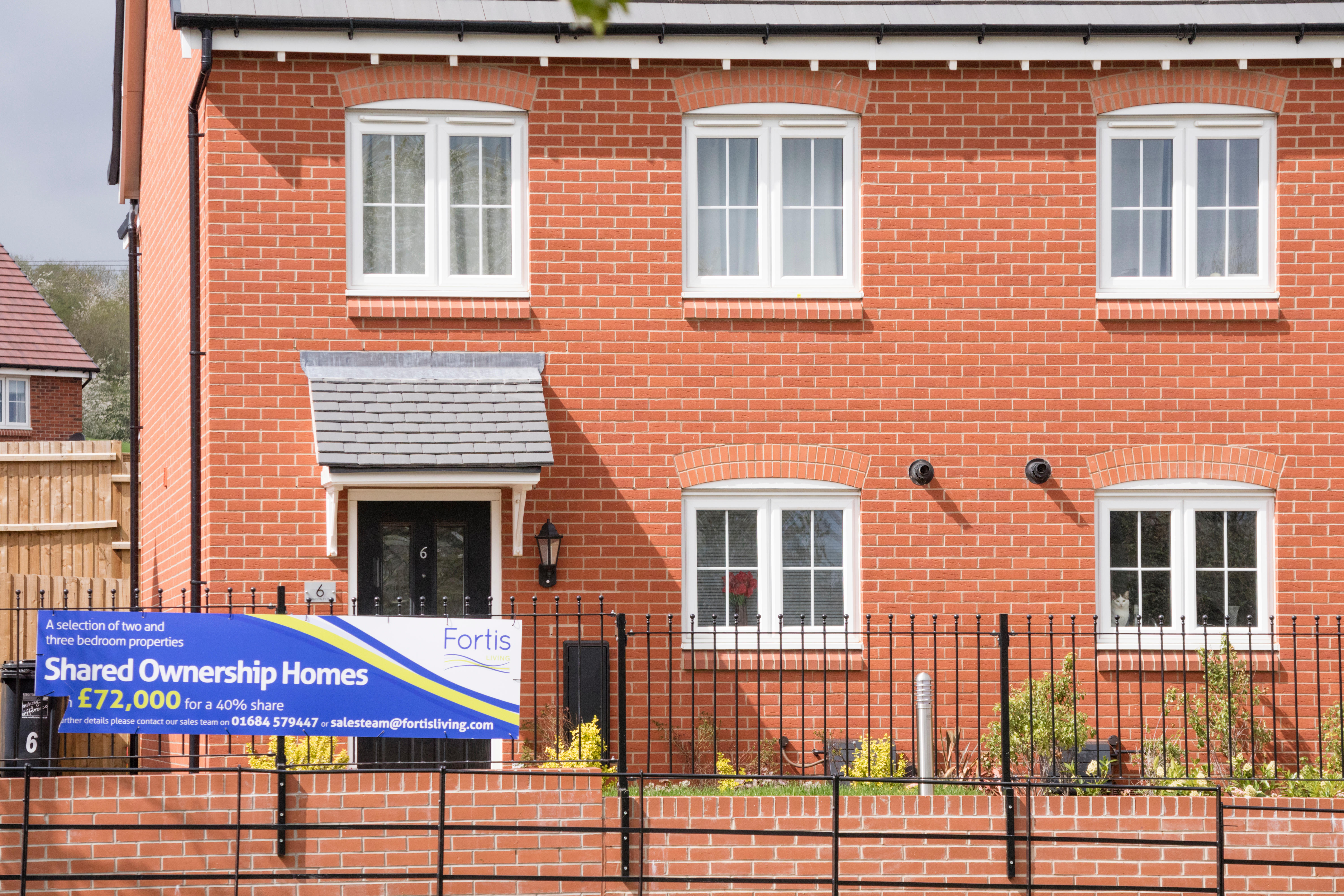 Shared ownership with a new housing development by Bovis Homes on former green belt land, Redditch, Worcestershire, England, UK.