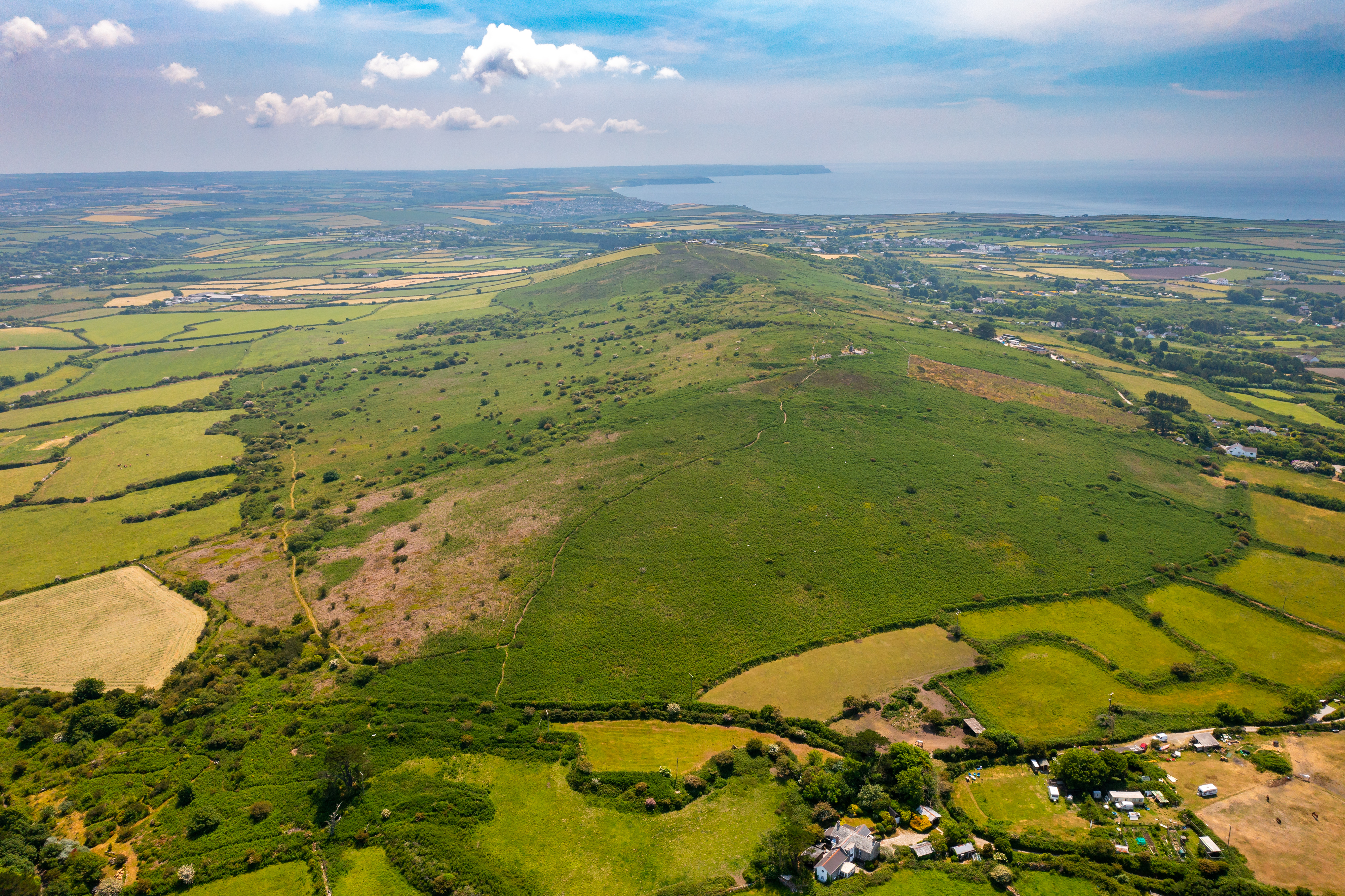 Aerial image of Tregonning Hill in Cornwall