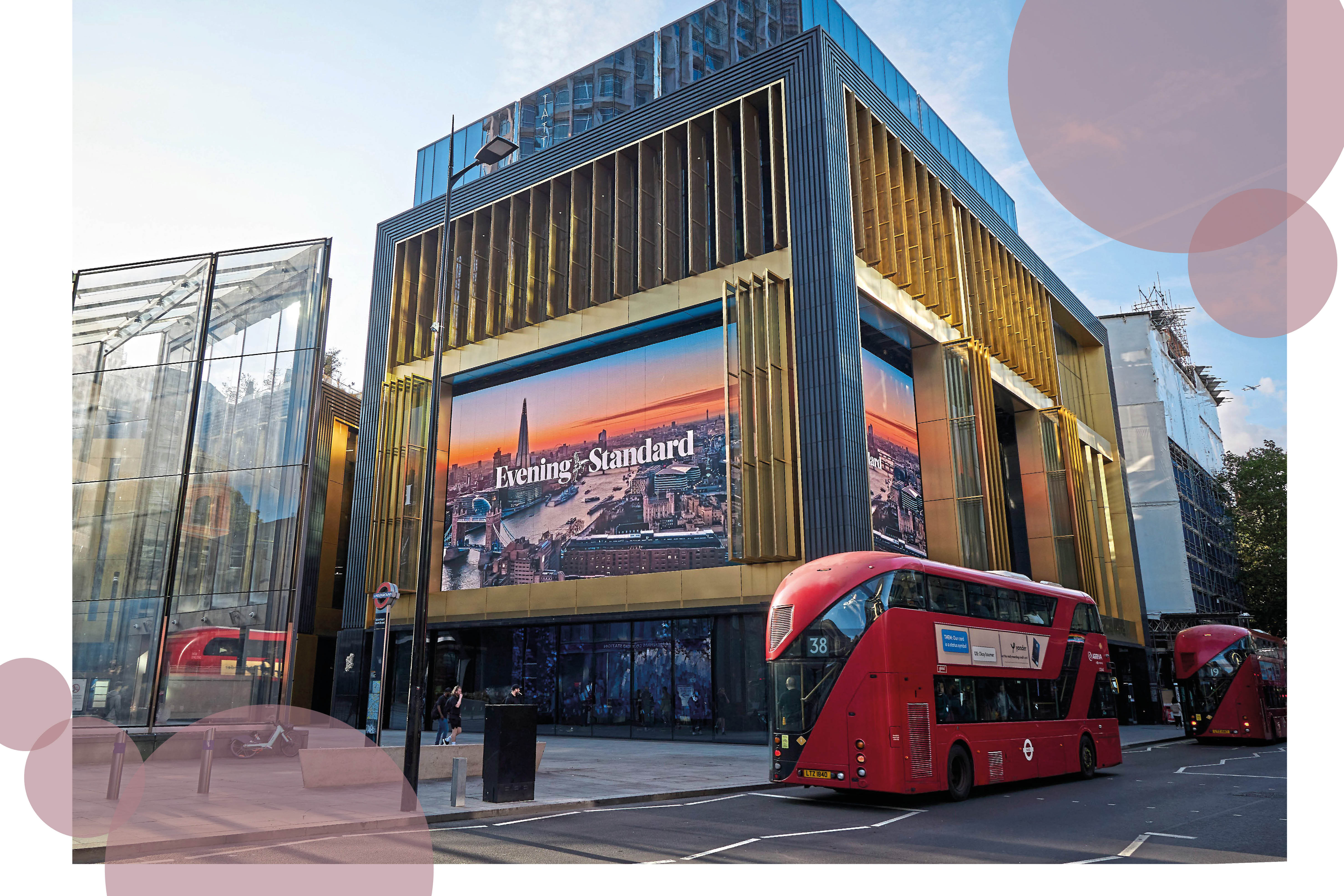 How our front page will appear in London’s version of Times Square