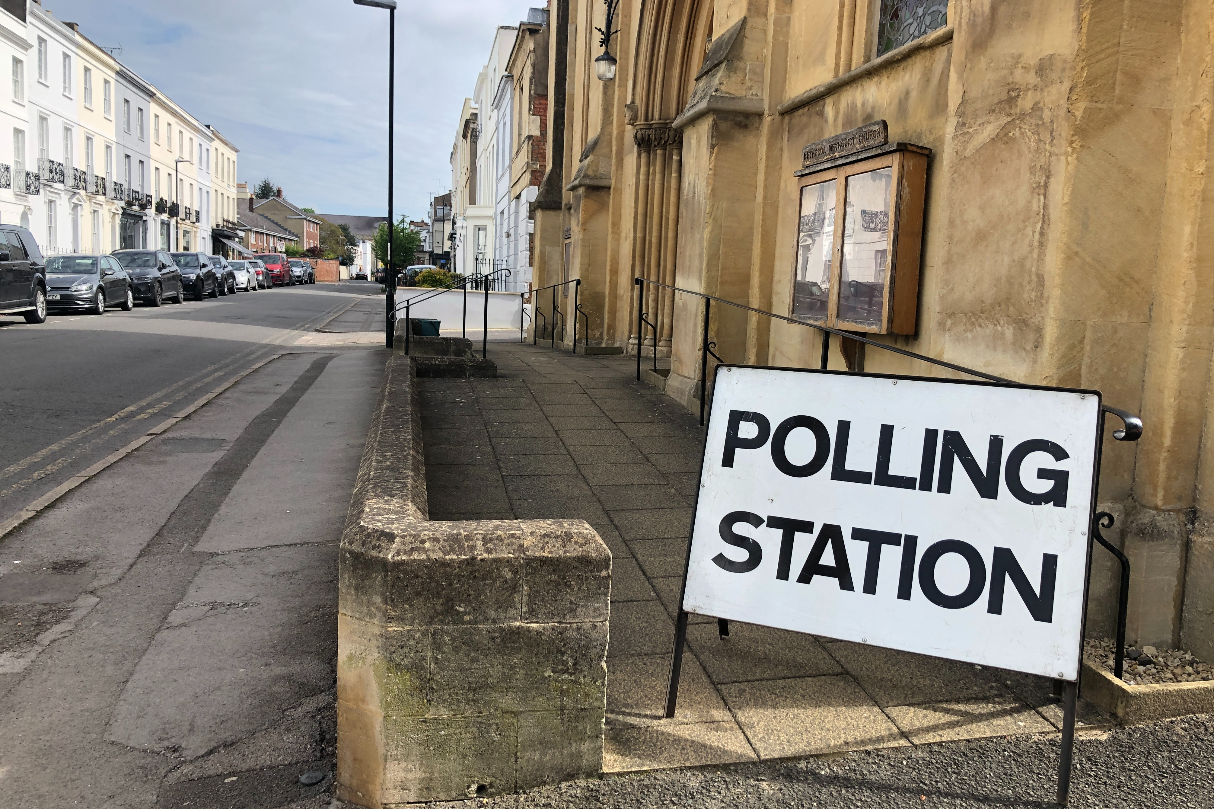 A polling station at a church in the UK