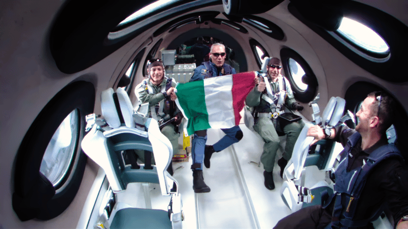 Virgin Galactic spaceflight 01 in July carried two Italian Air Force members and a researcher from Italy’s National Research Council