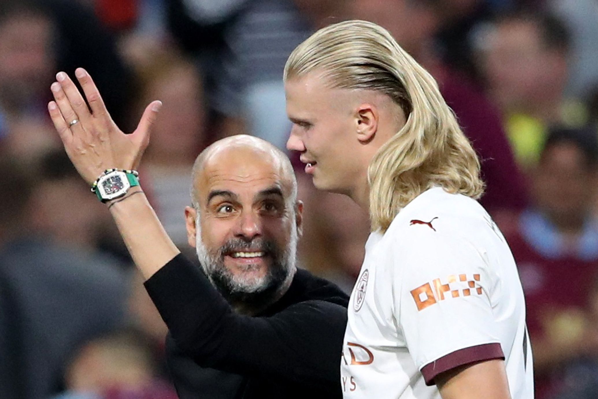 Erling Haaland reveals reason behind animated conversation with Pep Guardiola in Man City’s win over Burnley