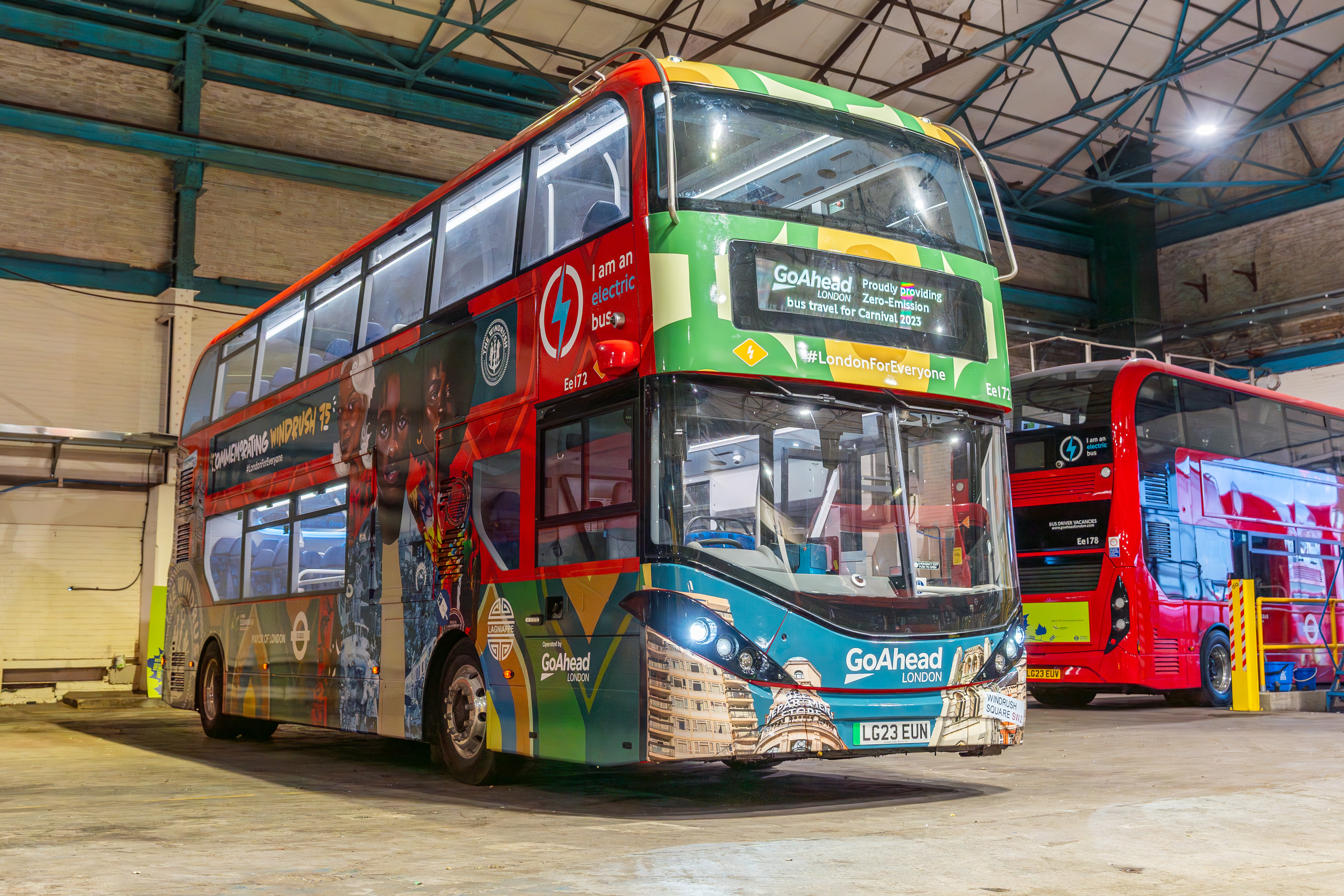 The Windrush-themed bus, set to feature at this weekend’s Notting Hill Carnival