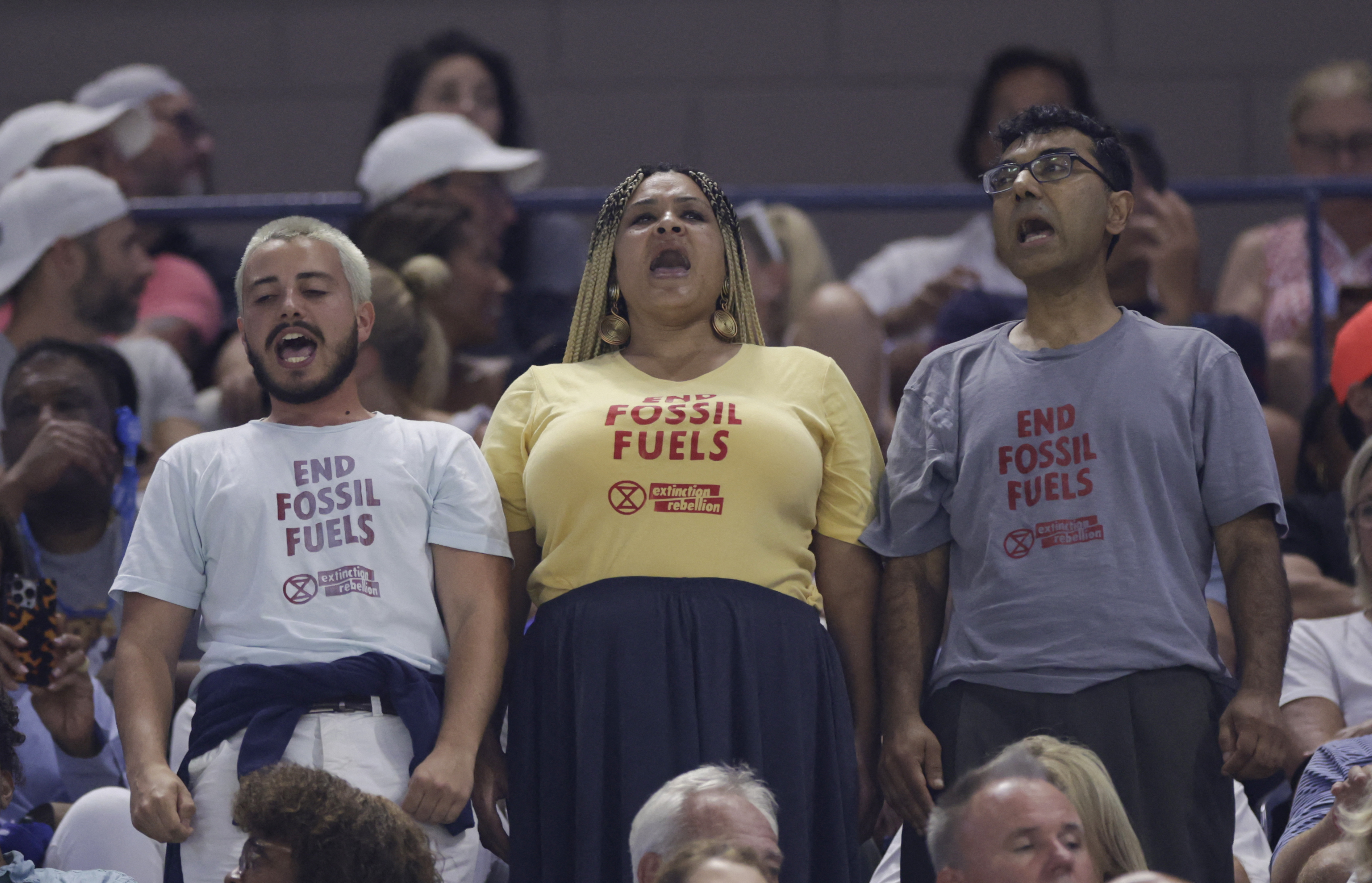 Climate protesters cause 45-minute delay as Gauff makes US Open final