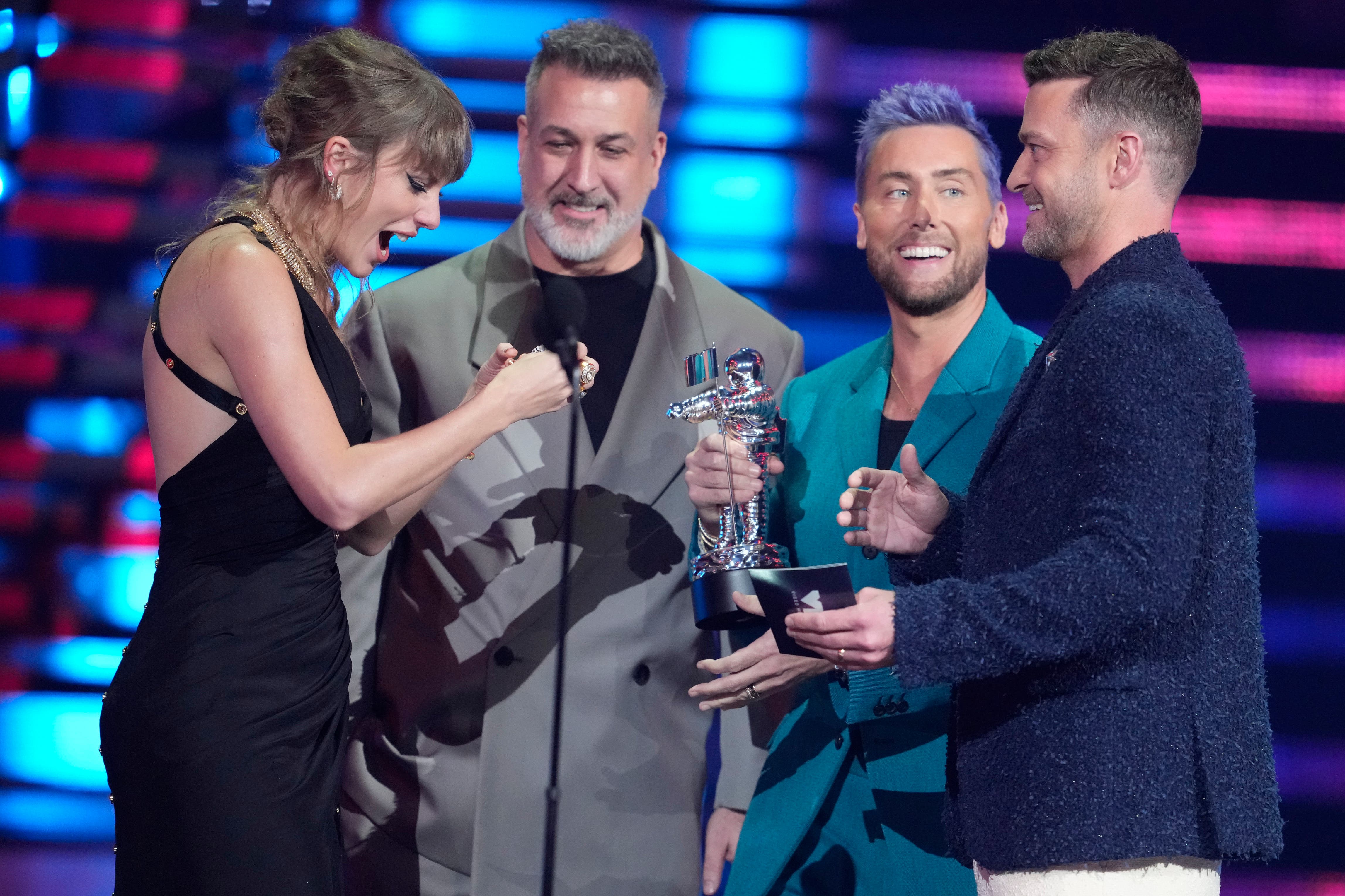 Taylor Swift questions NSYNC on future plans after awards reunion