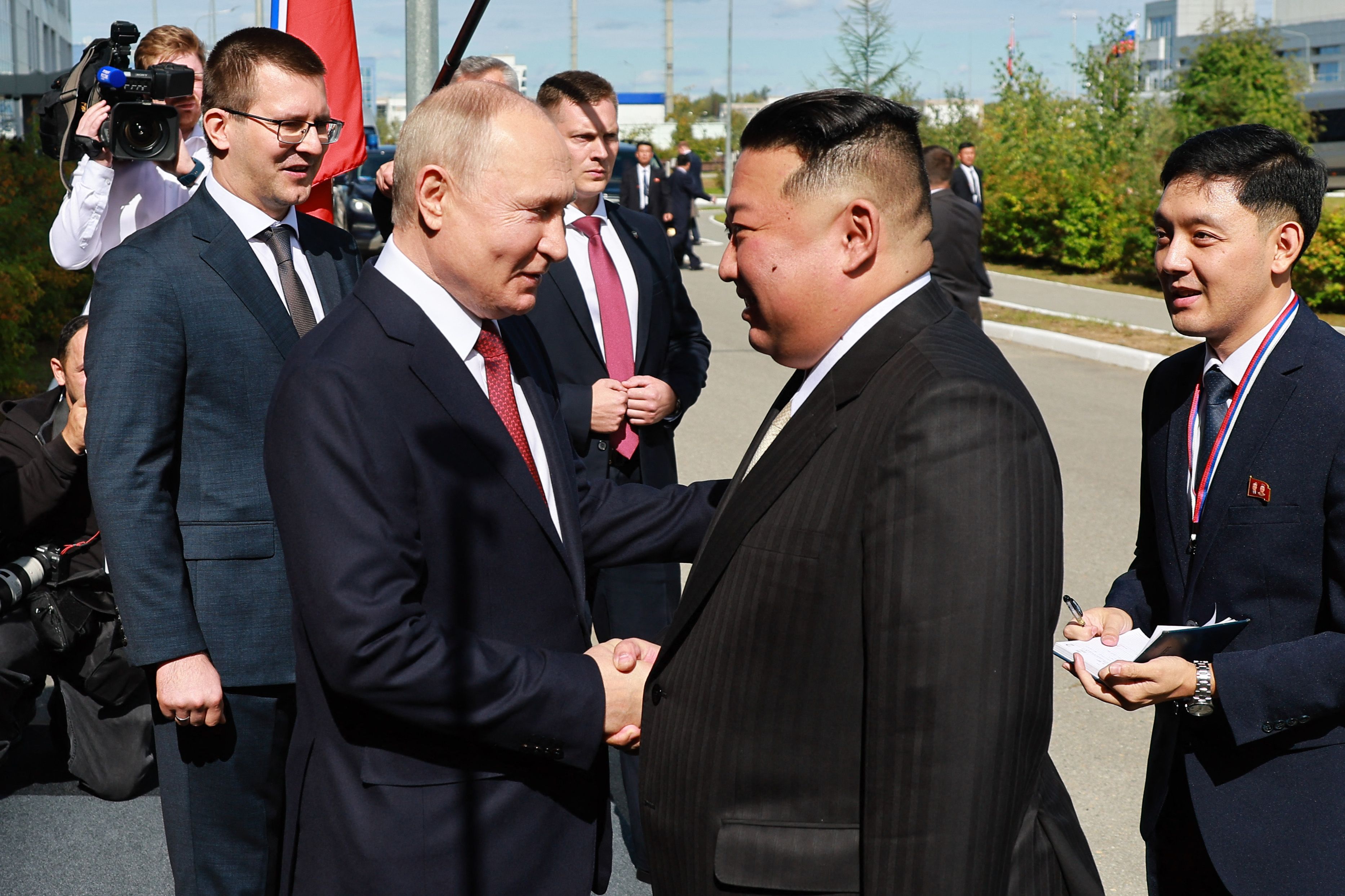 Vladimir Putin meets Kim Jong-un for arms talks to  ‘continue murderous path’ in Ukraine