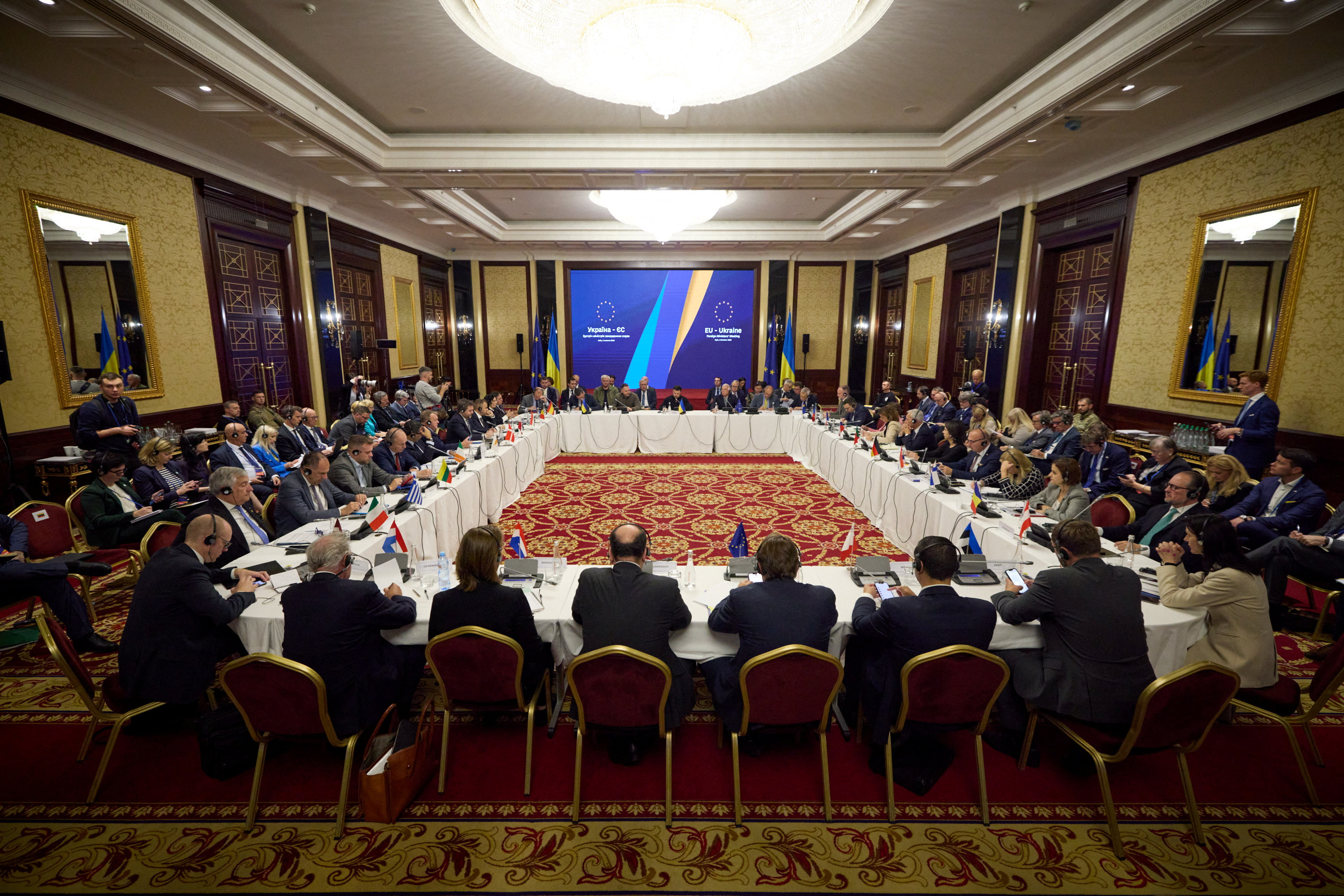 A view shows an EU-Ukraine foreign ministers meeting in Kyiv