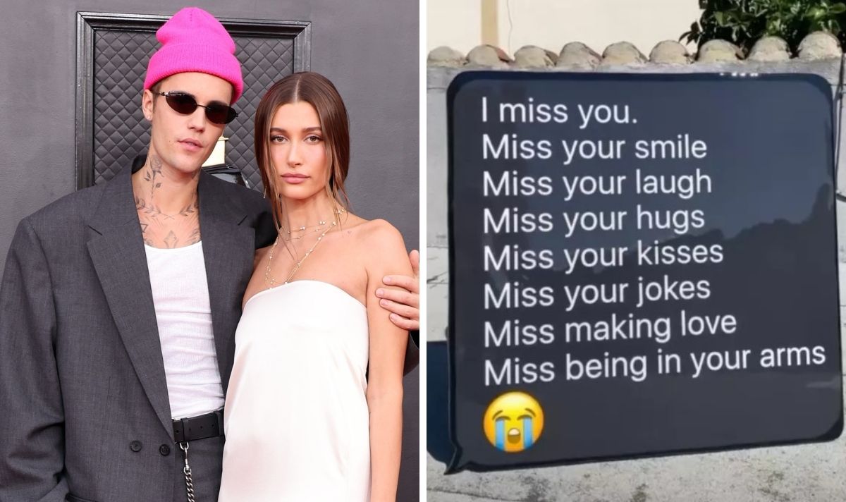 Justin Bieber has paid tribute to wife Hailey by converting her touching text into artwork 