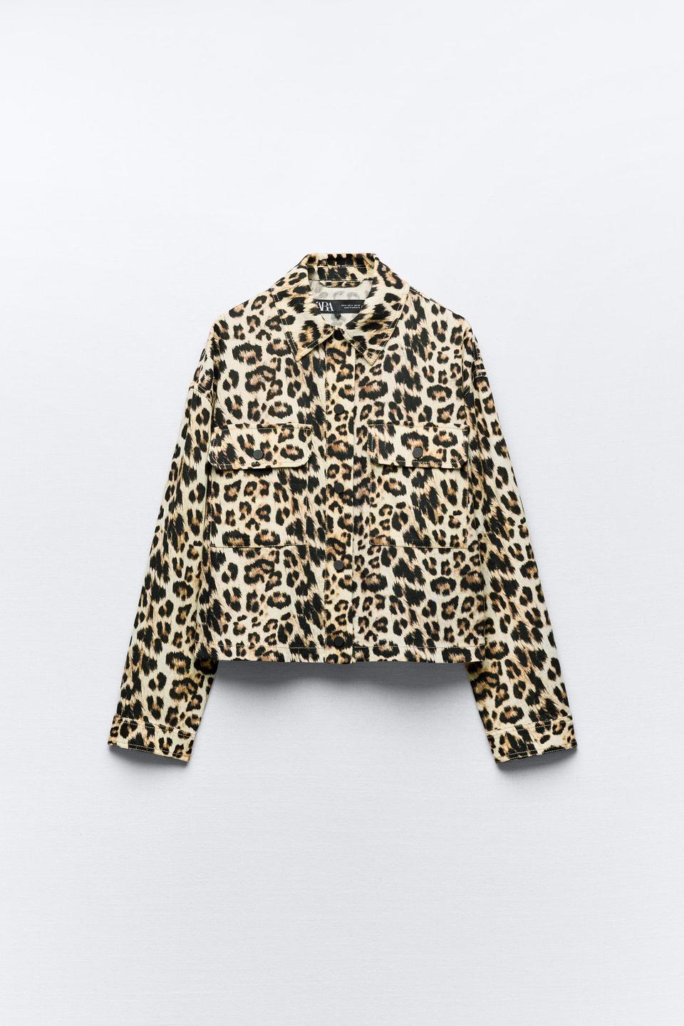 Linen-Blend Animal-Print Overshirt, 45.99, zara.com