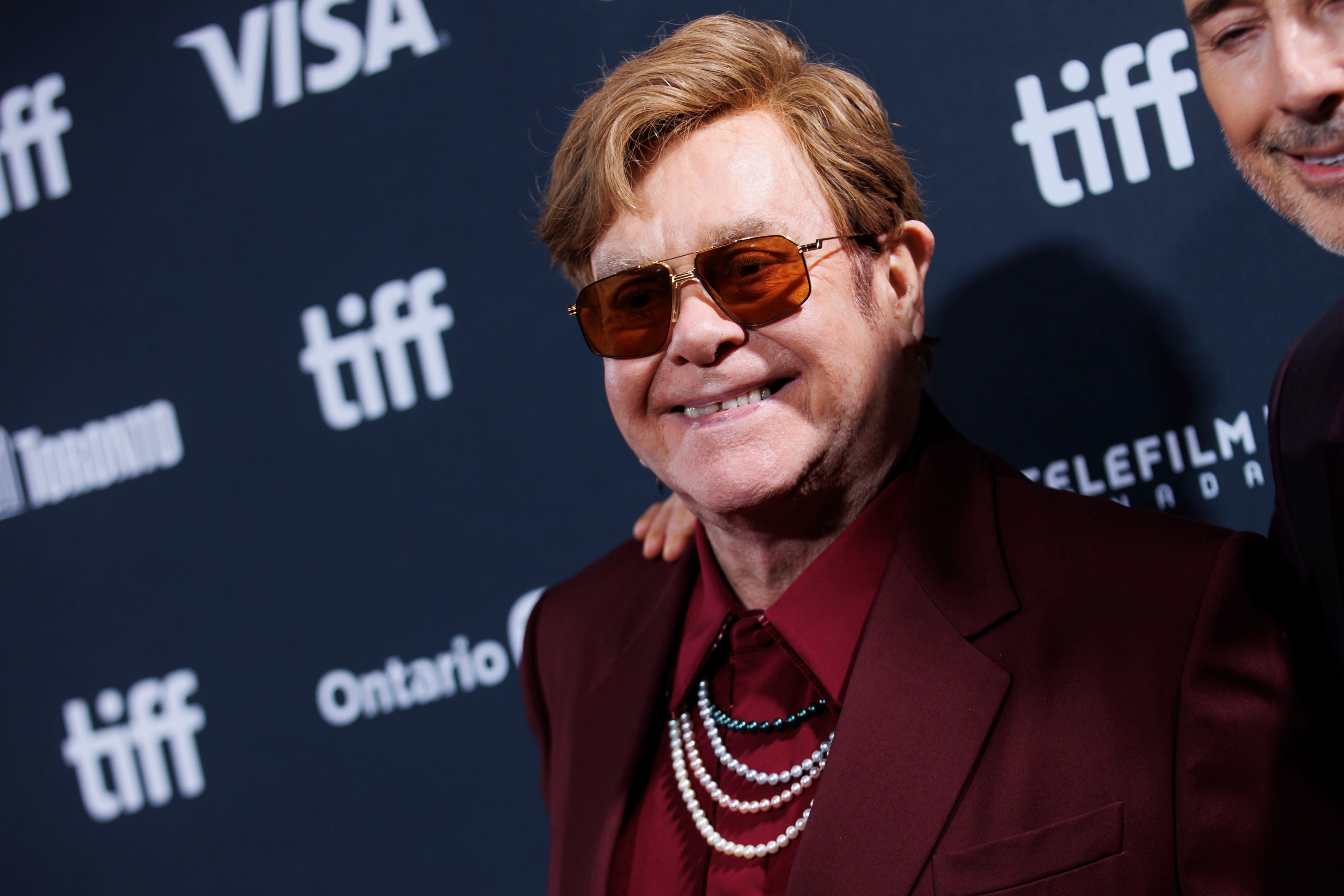 Elton John arrives at Toronto Film Festival after revealing ‘limited vision’