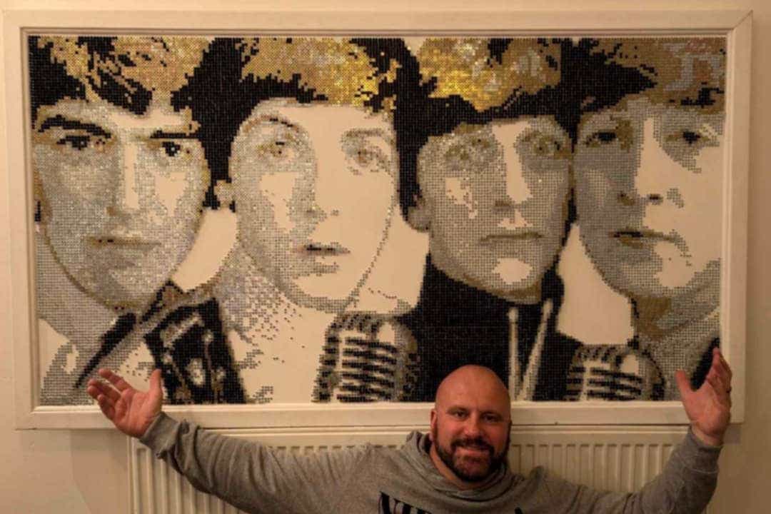 Graphic designer creates Beatles artwork using more than 24,000 screws