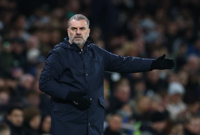 Ange Postecoglou on the touchline as Tottenham play Elfsborg