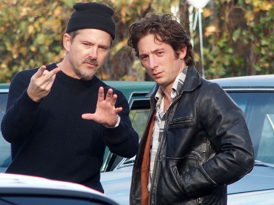  Allen White as Springsteen with director Scott Cooper on the set of Deliver Me From Nowhere