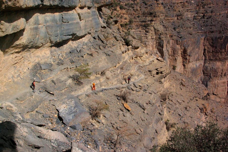 Hikers on Jebel Shams