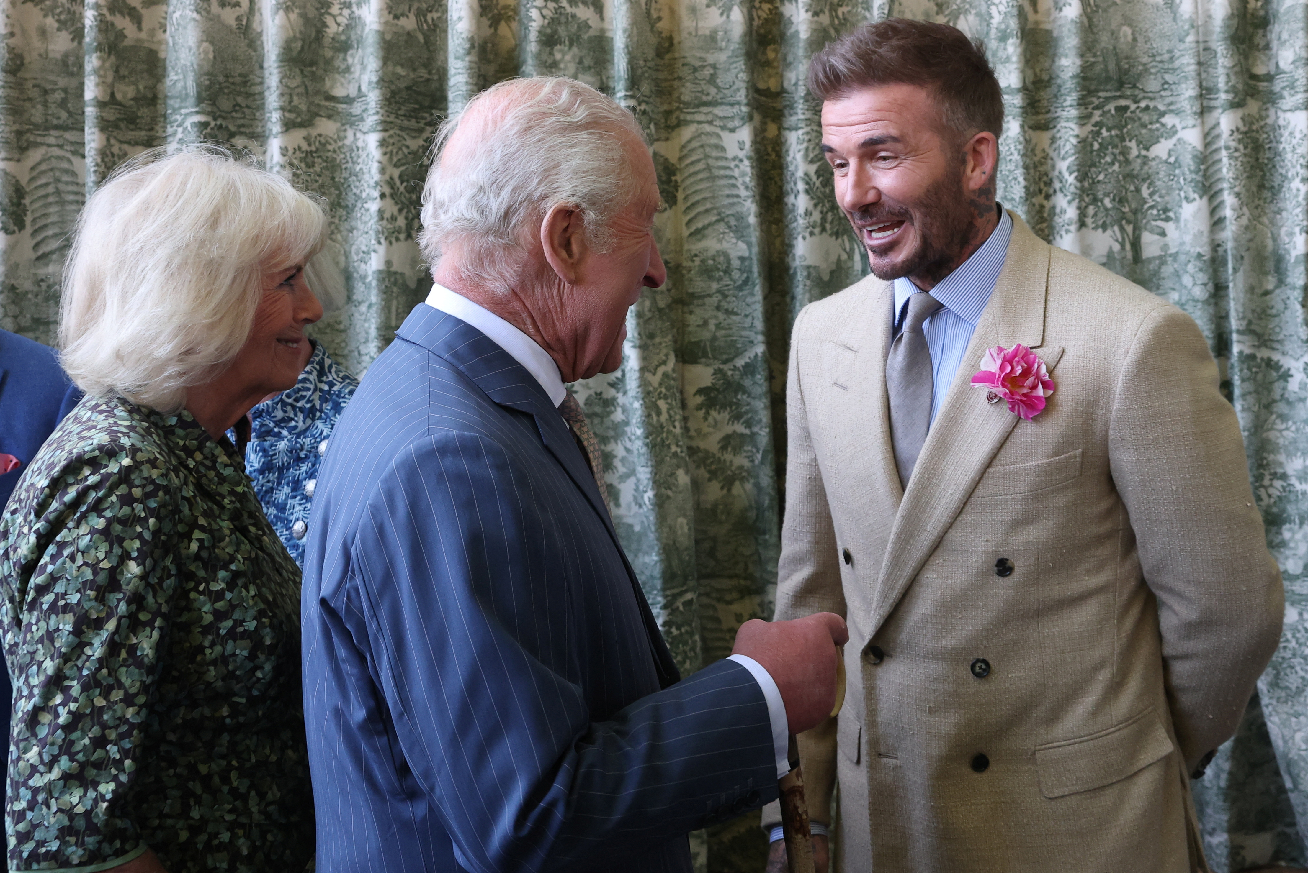 David Beckham with the King and Queen 