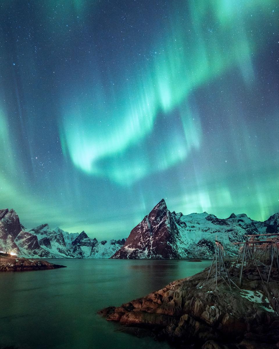 The Northern Lights over Nusfjord Village & Resort
