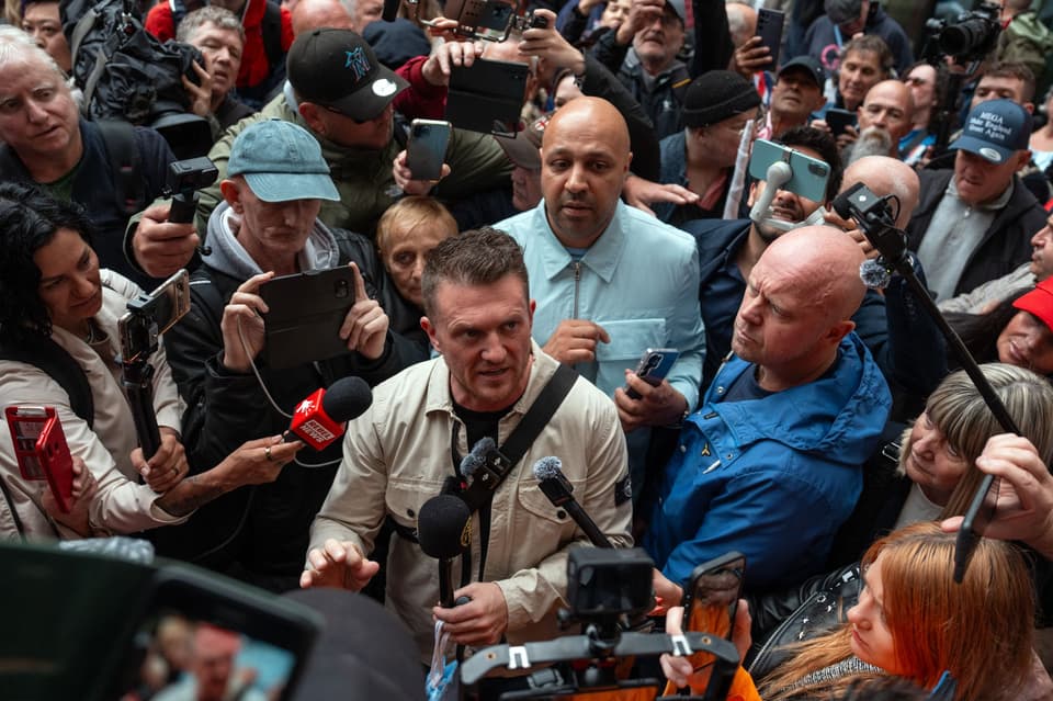 Tommy Robinson Appears In Court Charged With Two Counts Of Harassment