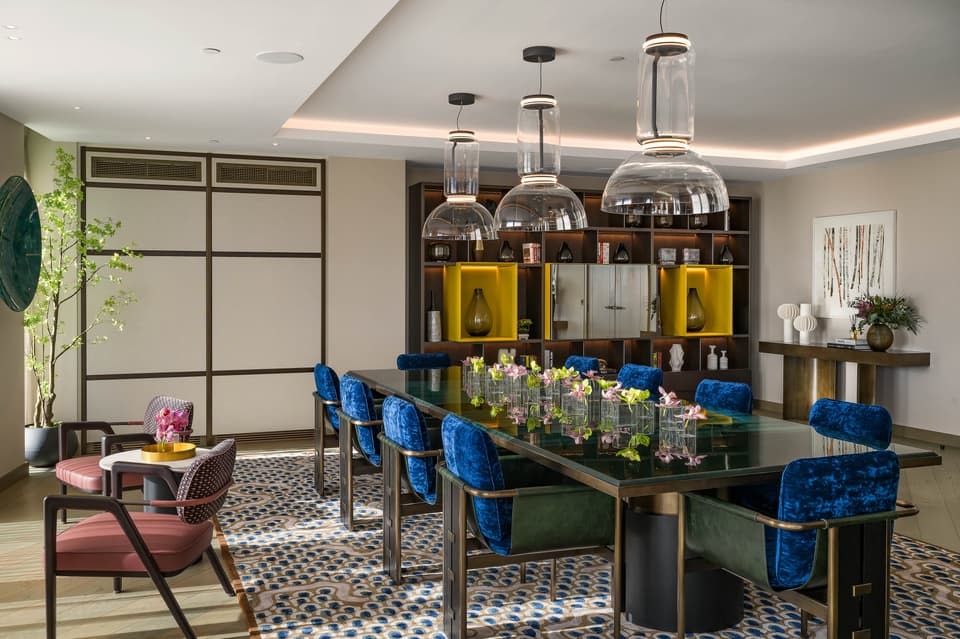 The interiors, including all the furniture and artwork, have been curated for the apartment and are available via separate negotiation