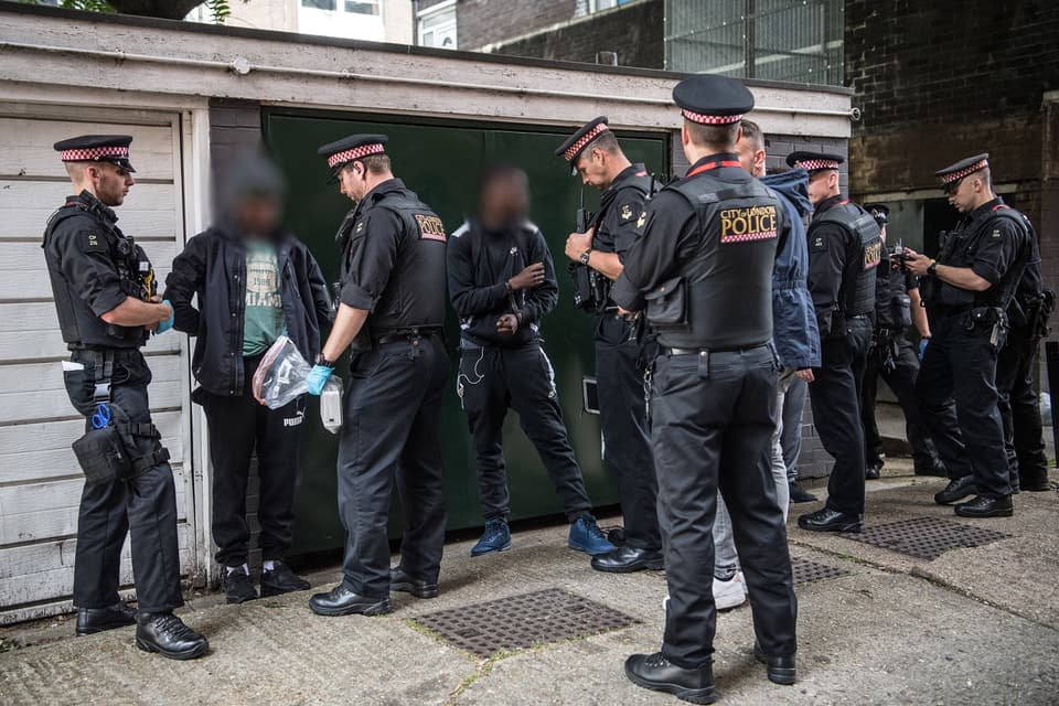 Young suspects being arrested
