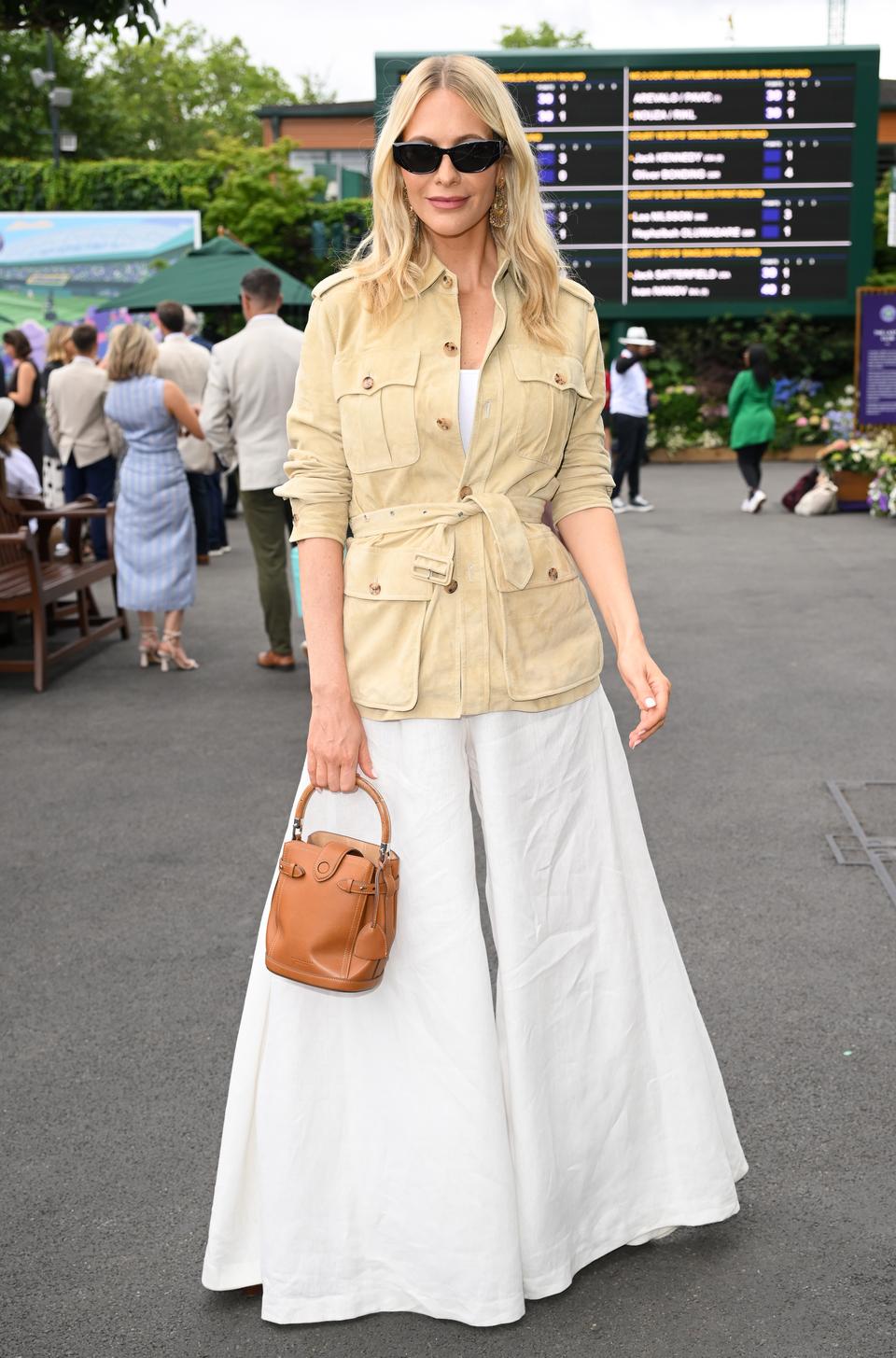Poppy Delevingne, wearing Ralph Lauren at Wimbledon 2025