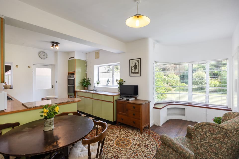The property's curved windows have been double-glazed