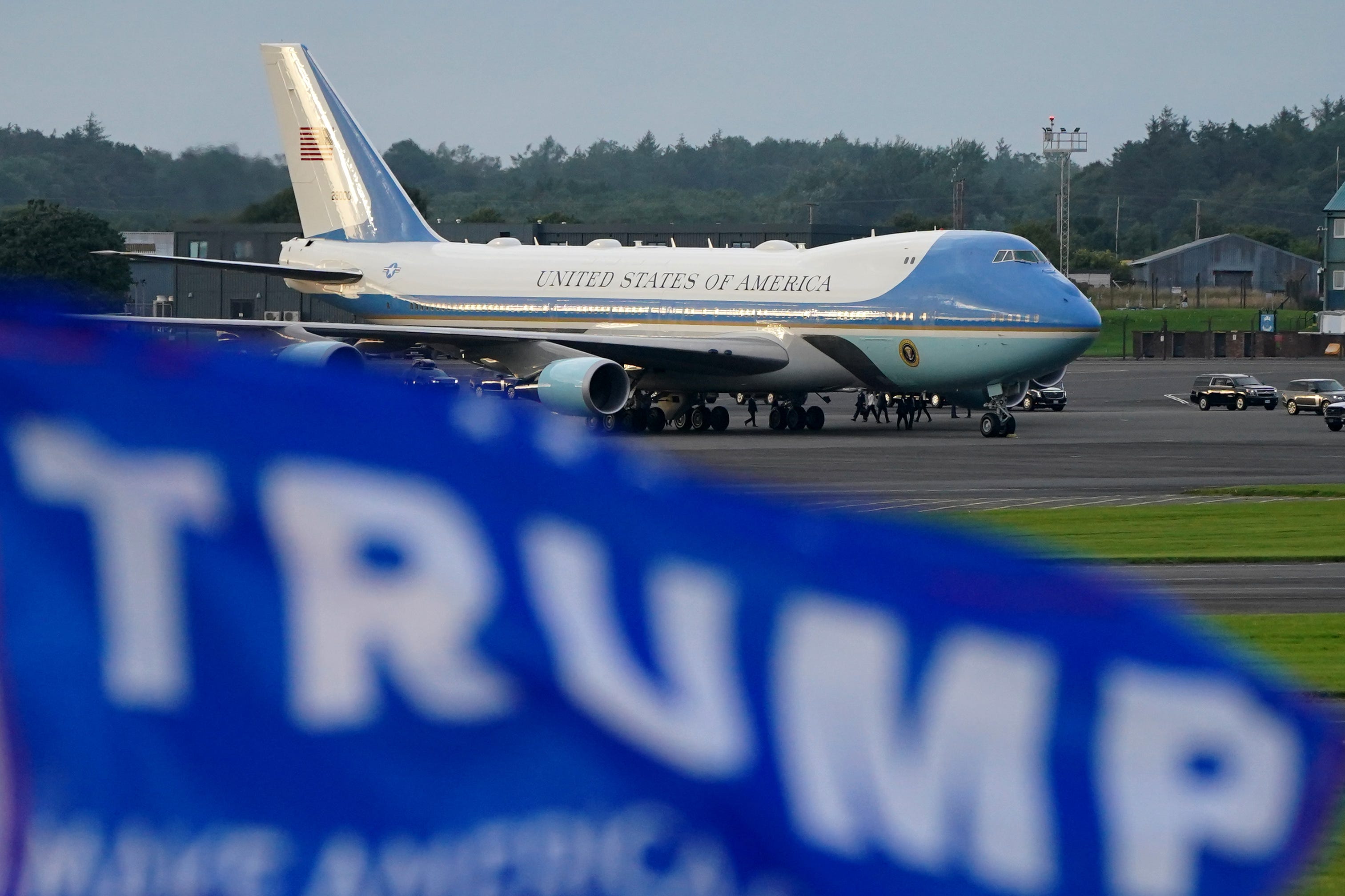 Get your act together on immigration, Trump tells Europe as he lands in Scotland
