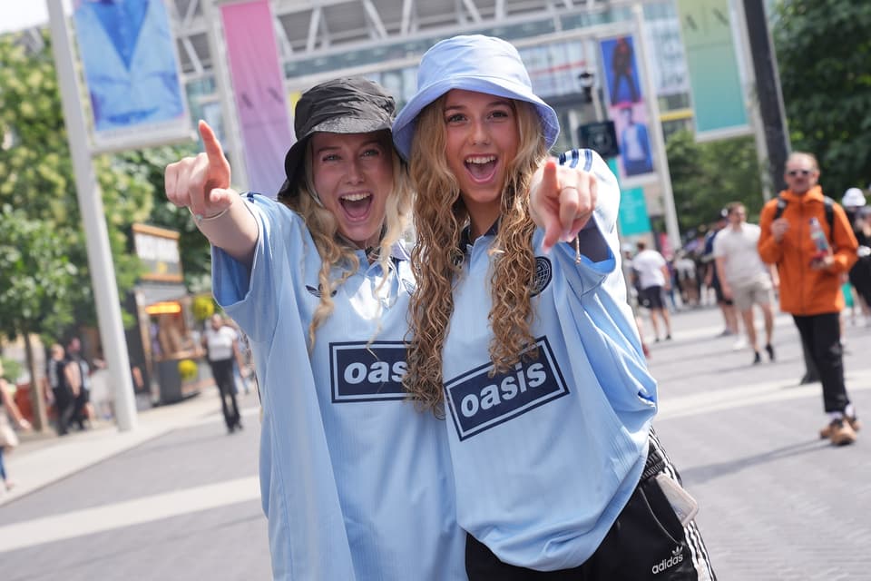 Oasis fans outside Wembley