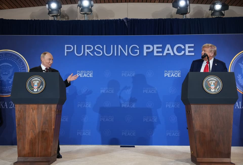 U.S. President Trump And Russian  President Putin Meet On War In Ukraine At U.S. Air Base In Alaska