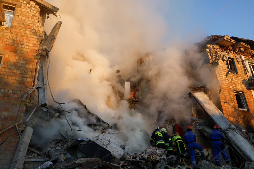 Aftermath of a Russian missile and drone attack in Kyiv