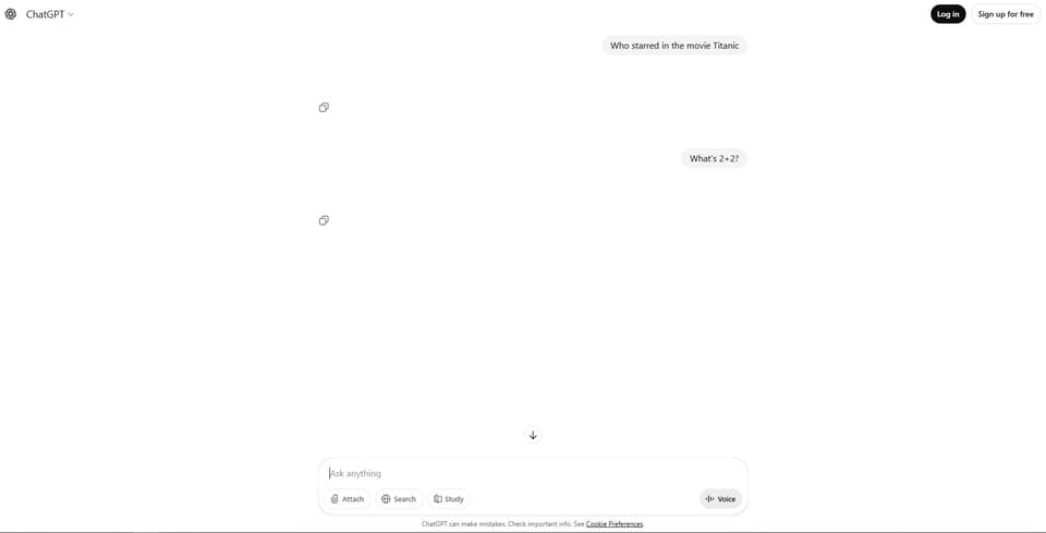 Screenshot of chatgpt