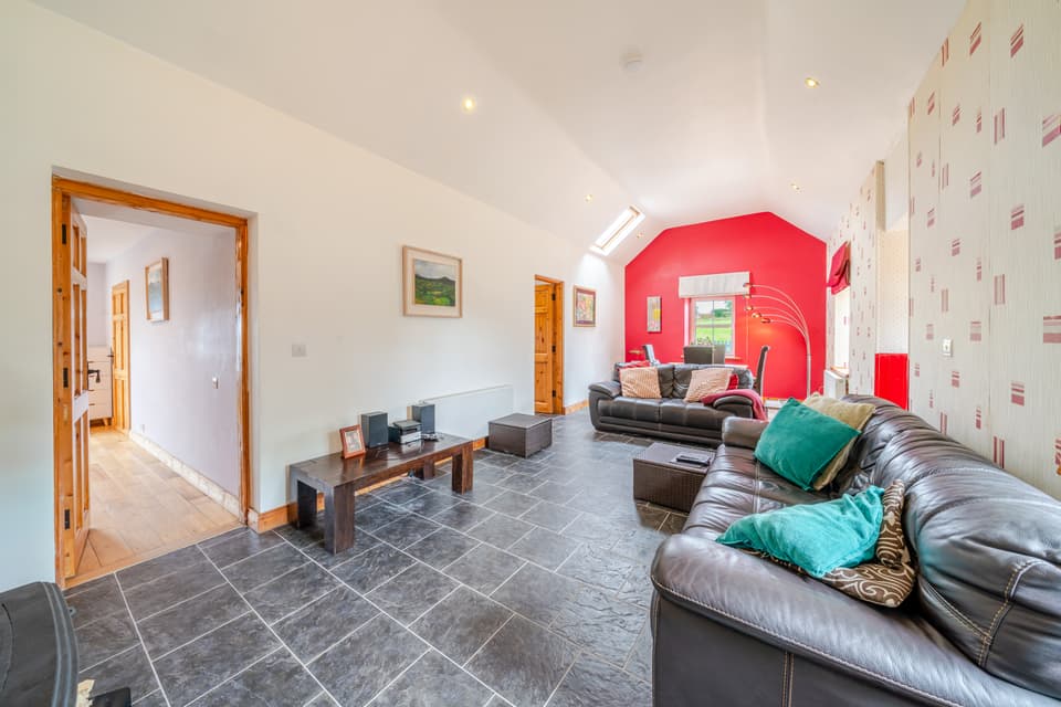 The bungalow has two bedrooms, and was extended by its current owner