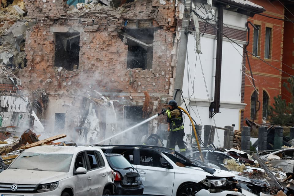 Aftermath of Russian drone and missile attacks in Kyiv