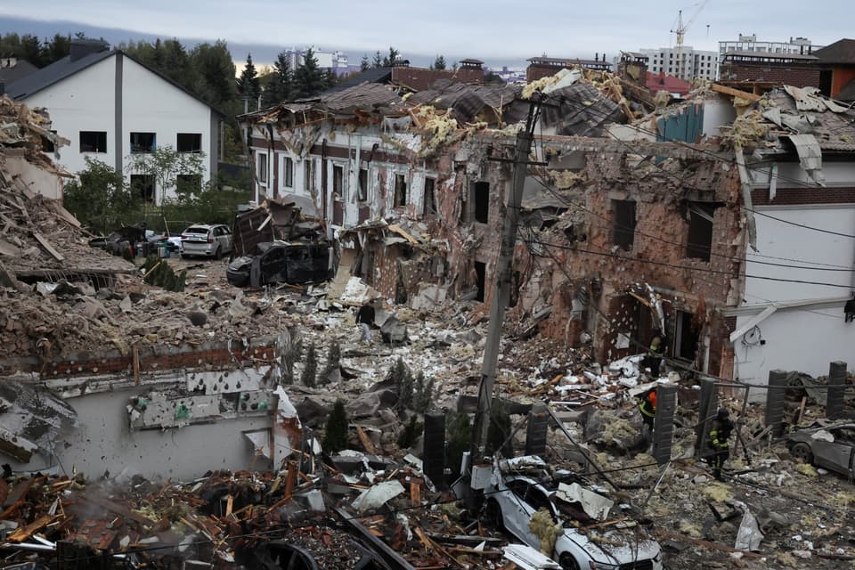 Aftermath of Russian drone and missile attacks in Kyiv
